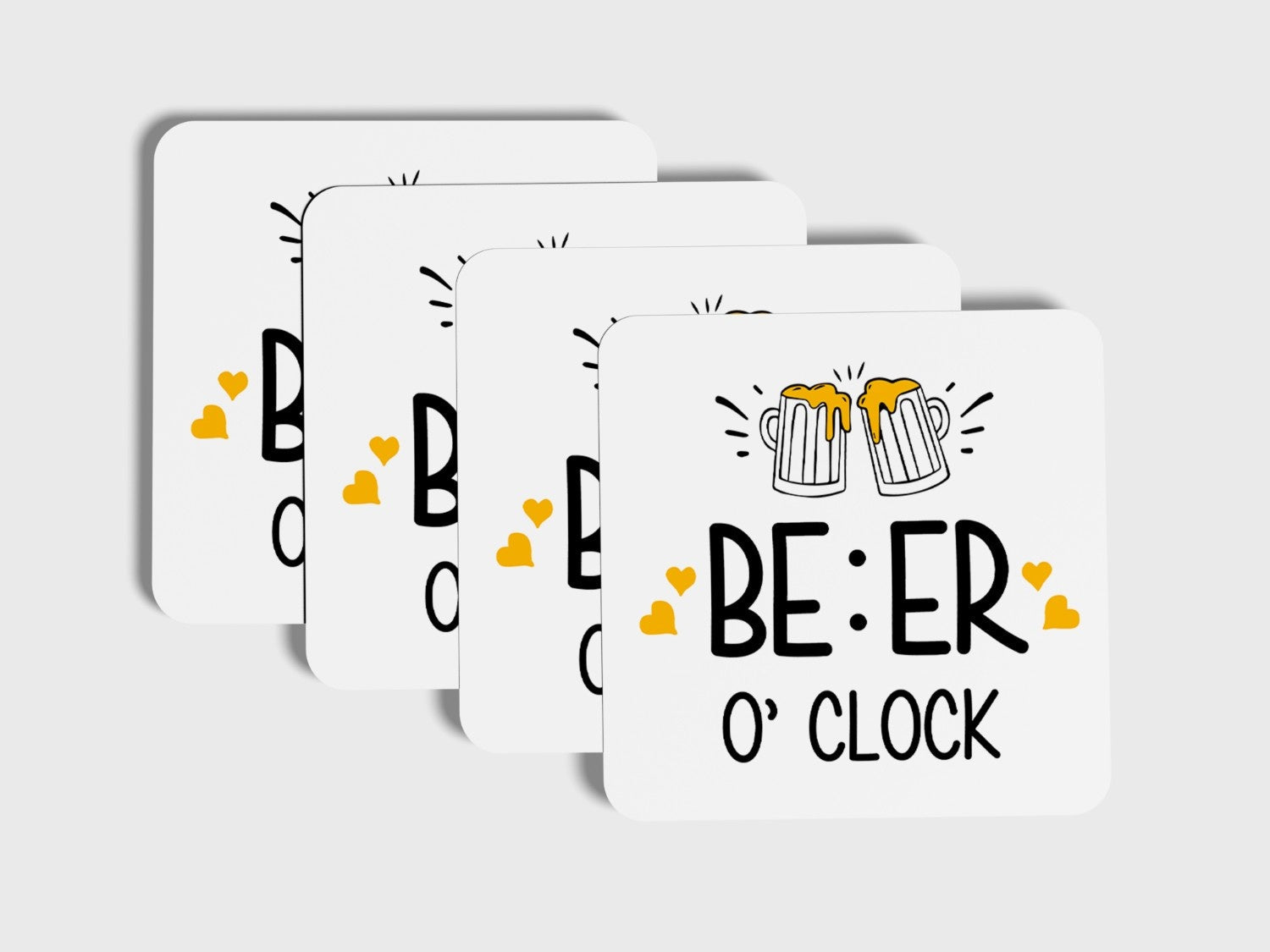 Elevate Your Happy Hour Experience: Beer O'Clock Coaster Set