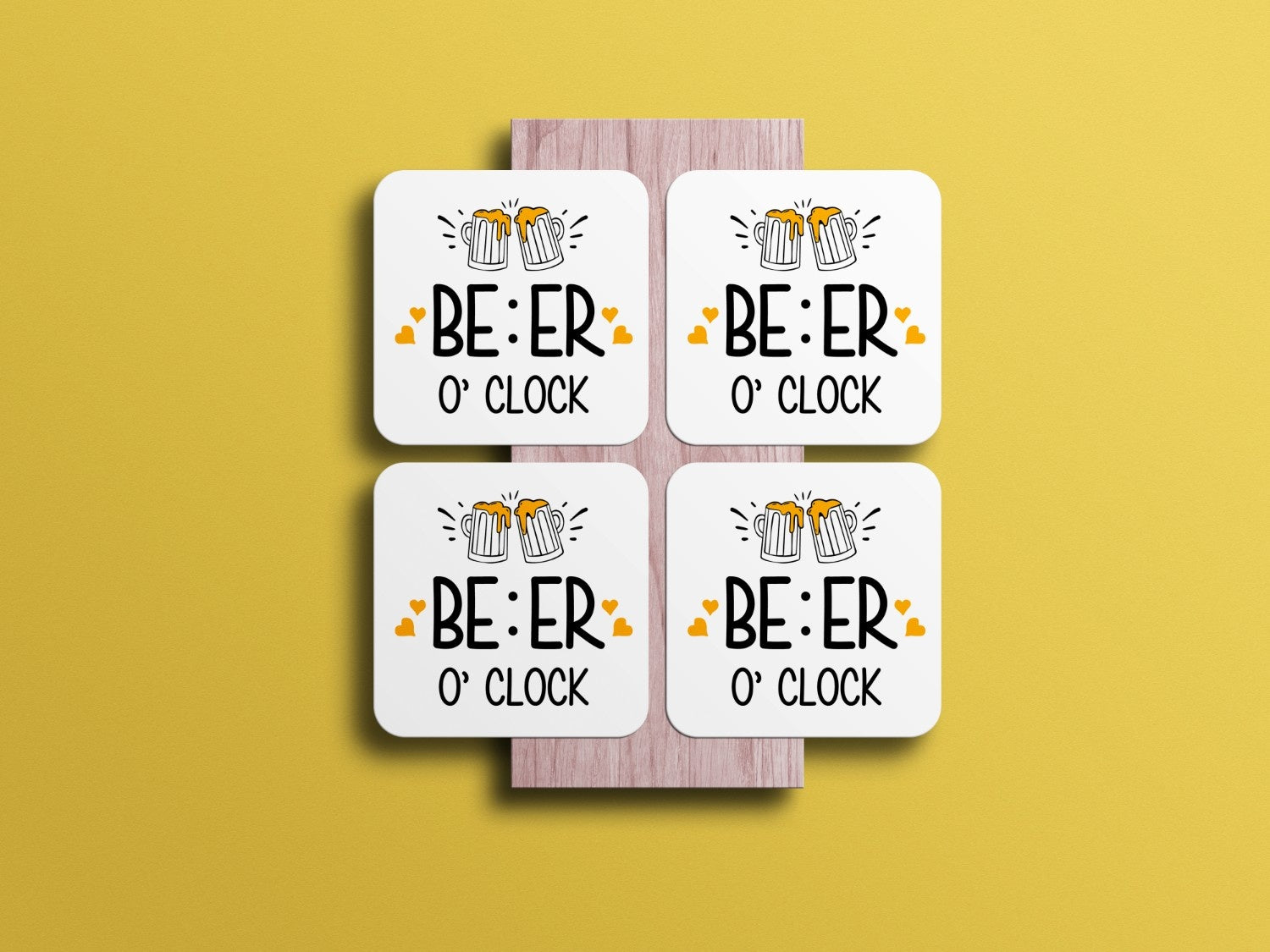 Elevate Your Happy Hour Experience: Beer O'Clock Coaster Set
