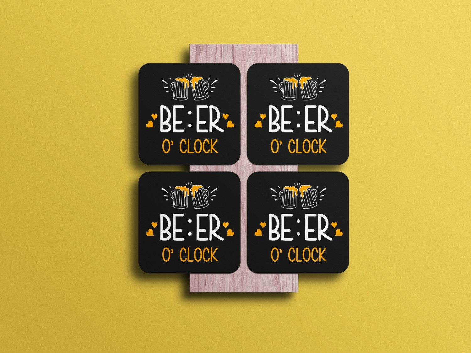 Elevate Your Happy Hour Experience: Beer O'Clock Coaster Set