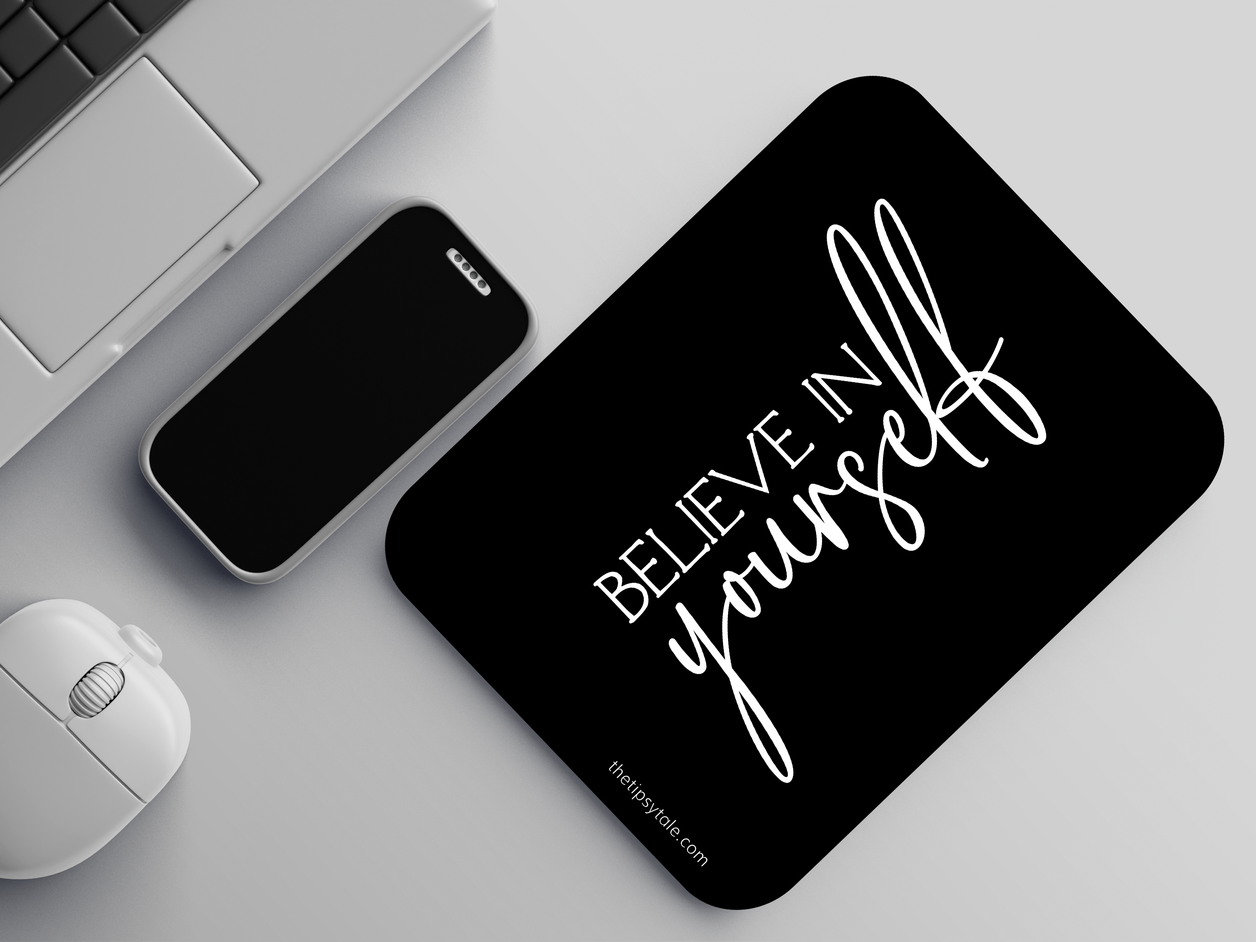 "Believe in Yourself" Mousepad – Enhance Your Workspace with Style
