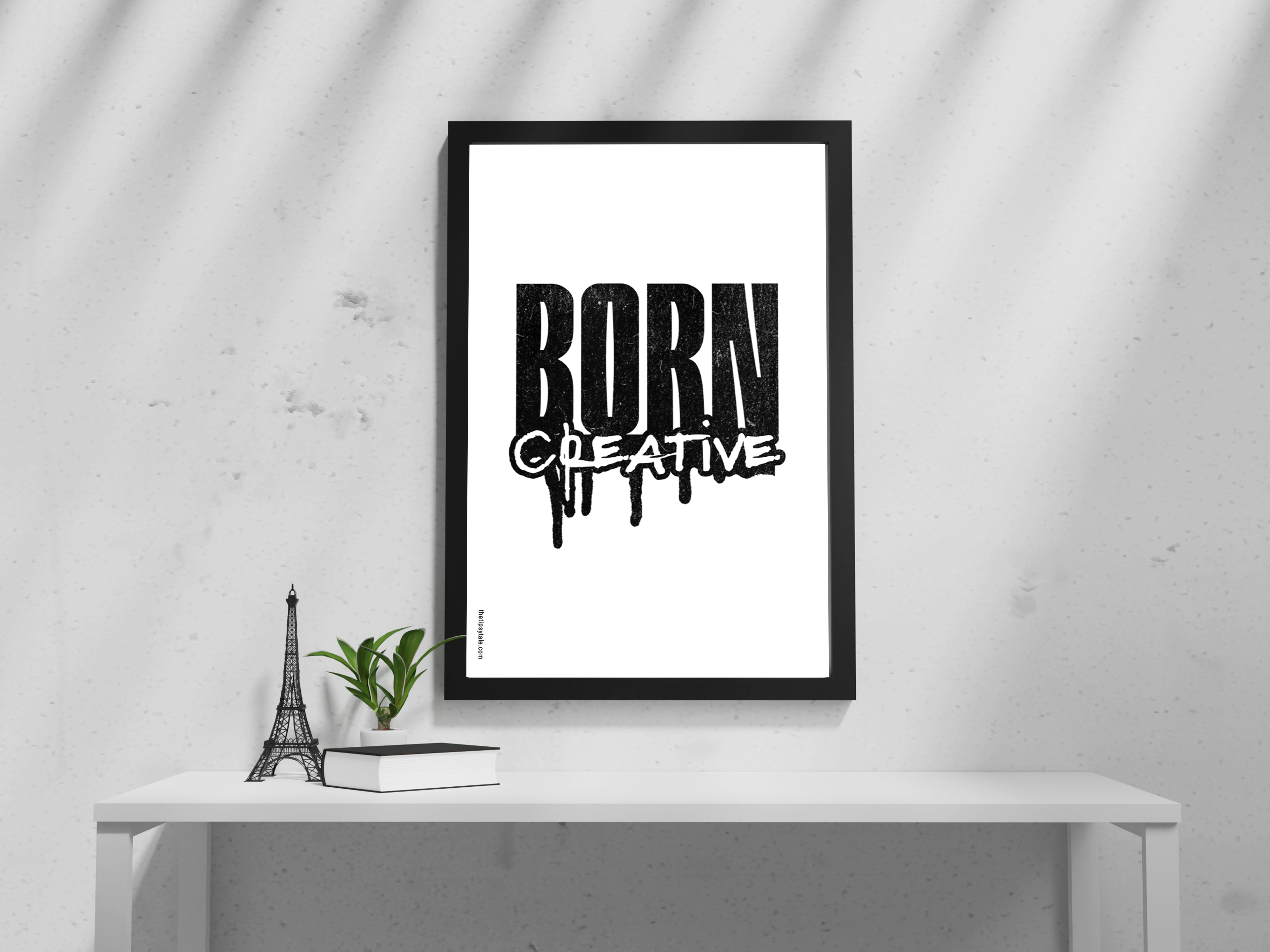 FRAMED "Born To Be Creative" Poster – A4 Size - Motivational Theme