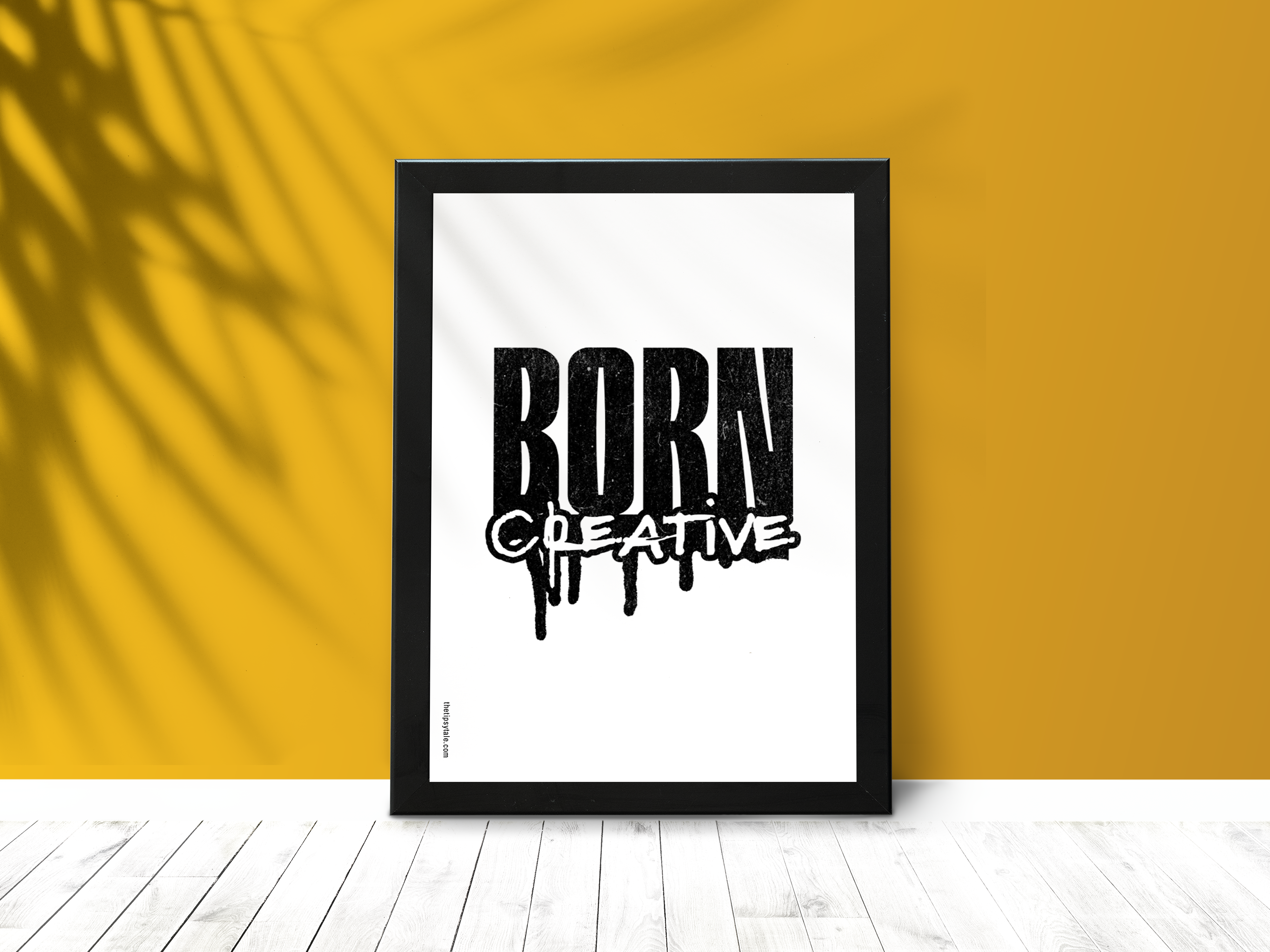 FRAMED "Born To Be Creative" Poster – A4 Size - Motivational Theme