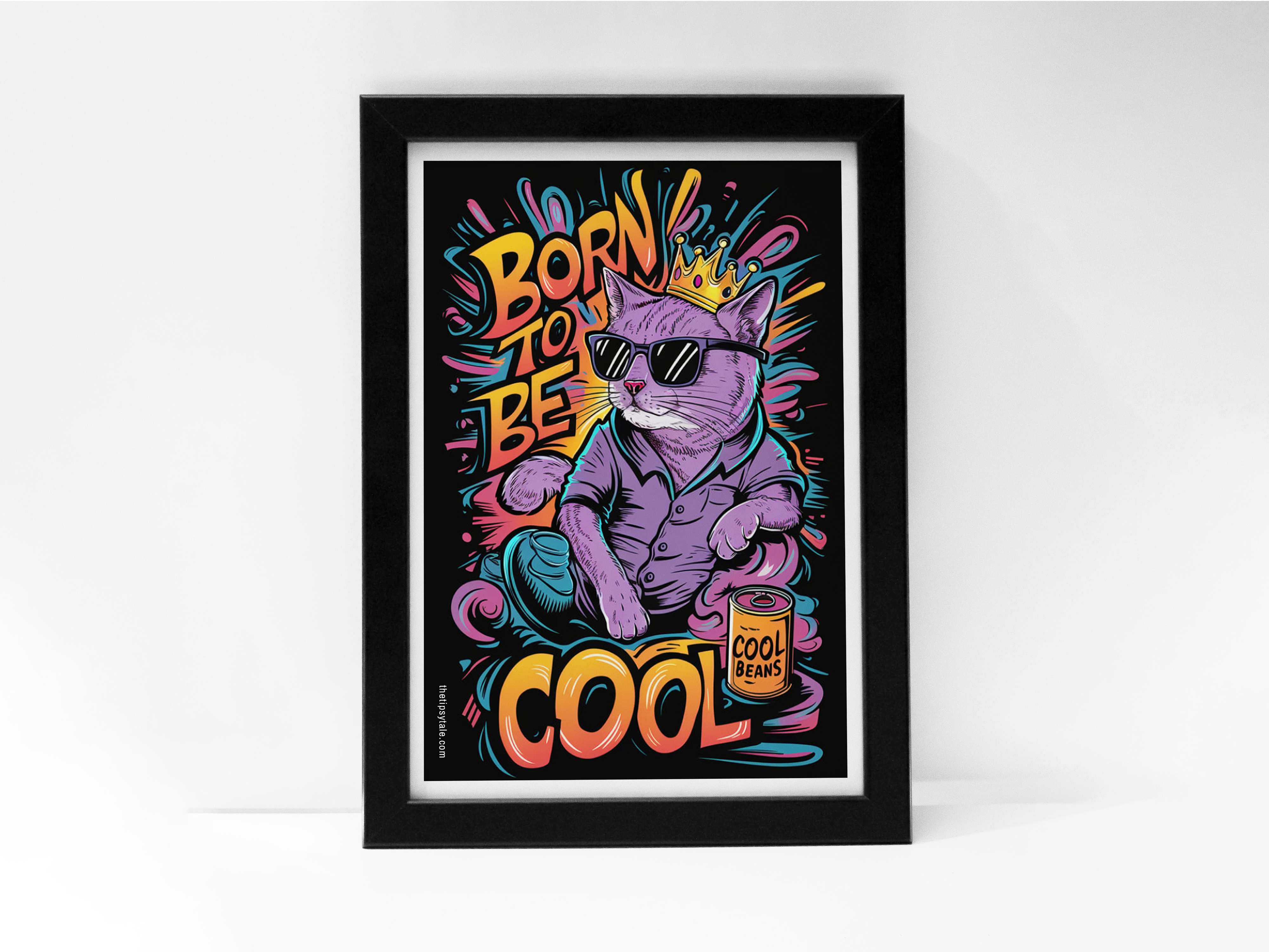 FRAMED "Born To Be Cool" Poster – A4 Size - Quirky Theme