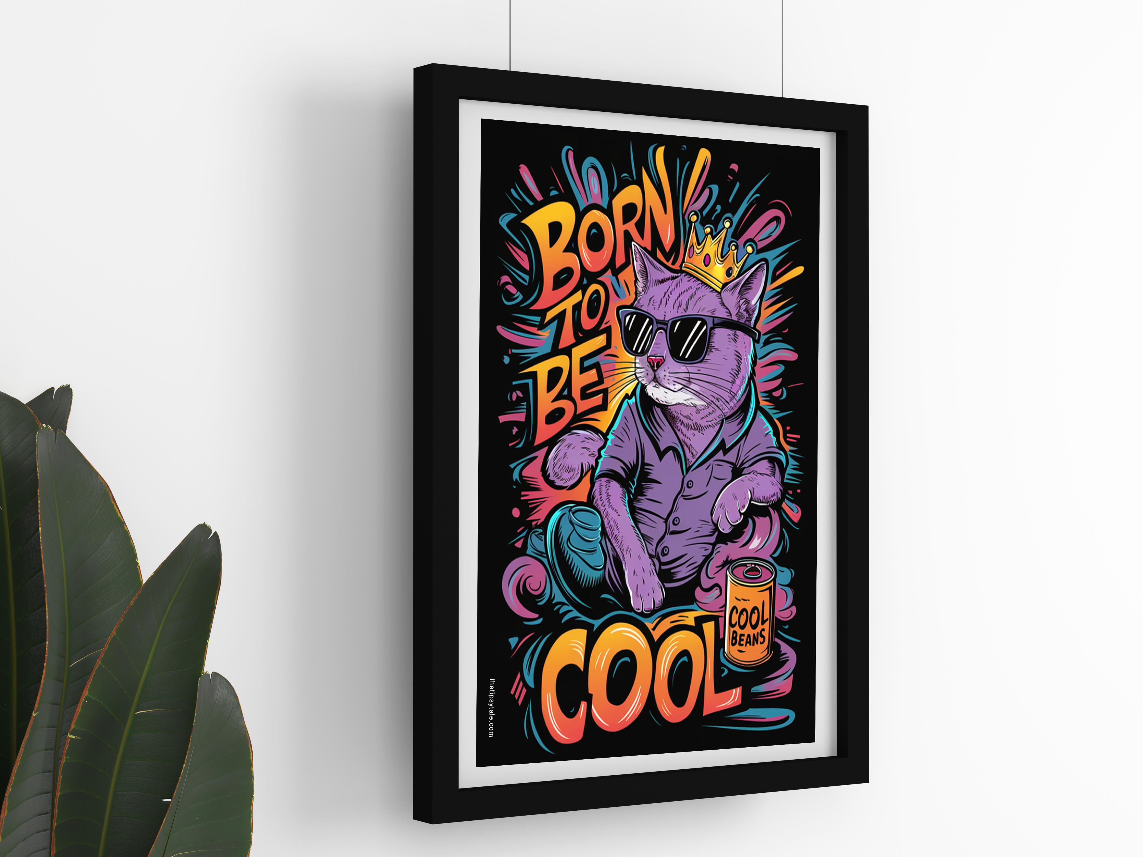 FRAMED "Born To Be Cool" Poster – A4 Size - Quirky Theme