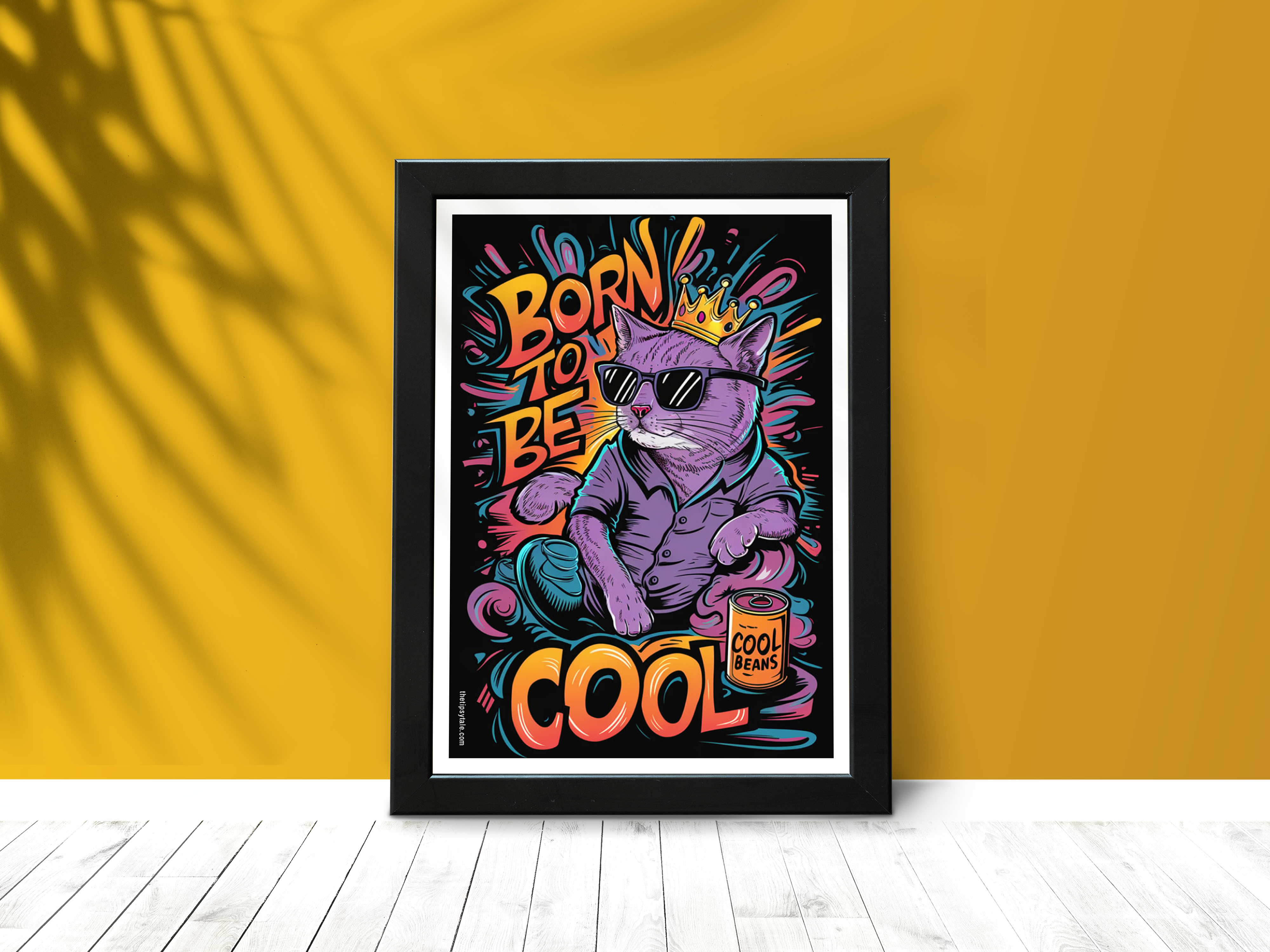 FRAMED "Born To Be Cool" Poster – A4 Size - Quirky Theme