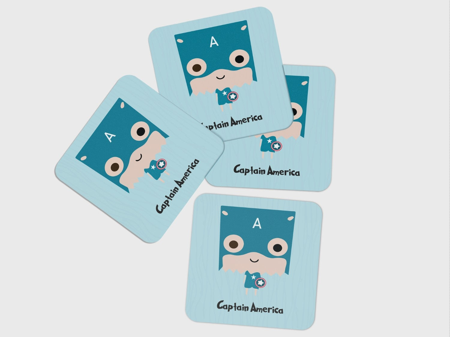 Shield Your Surfaces with Patriotic Pride:Captain America Coaster Set