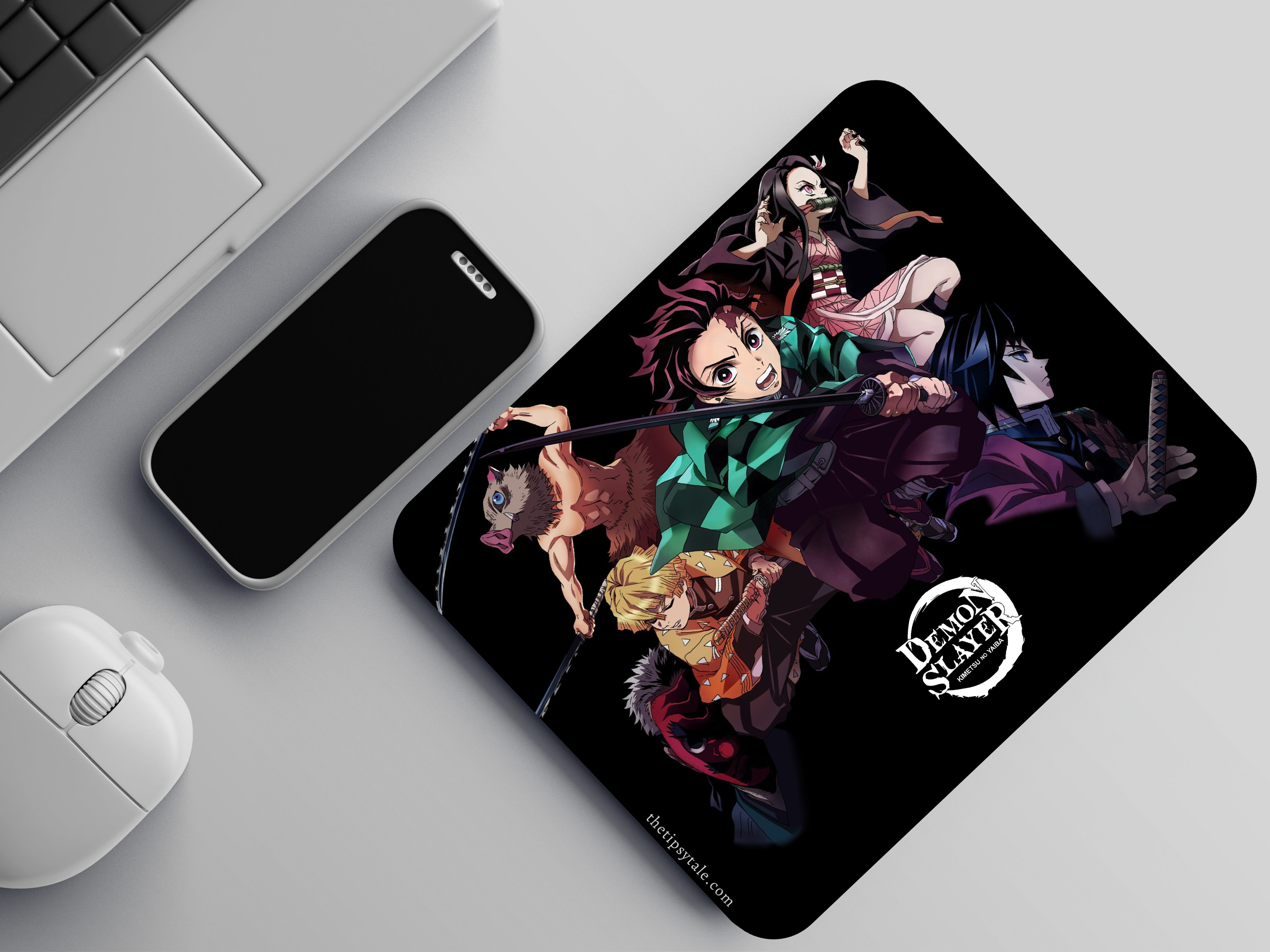 "DEMON SLAYER-FIGHT TODAY" Mousepad Enhance Your Workspace with Style