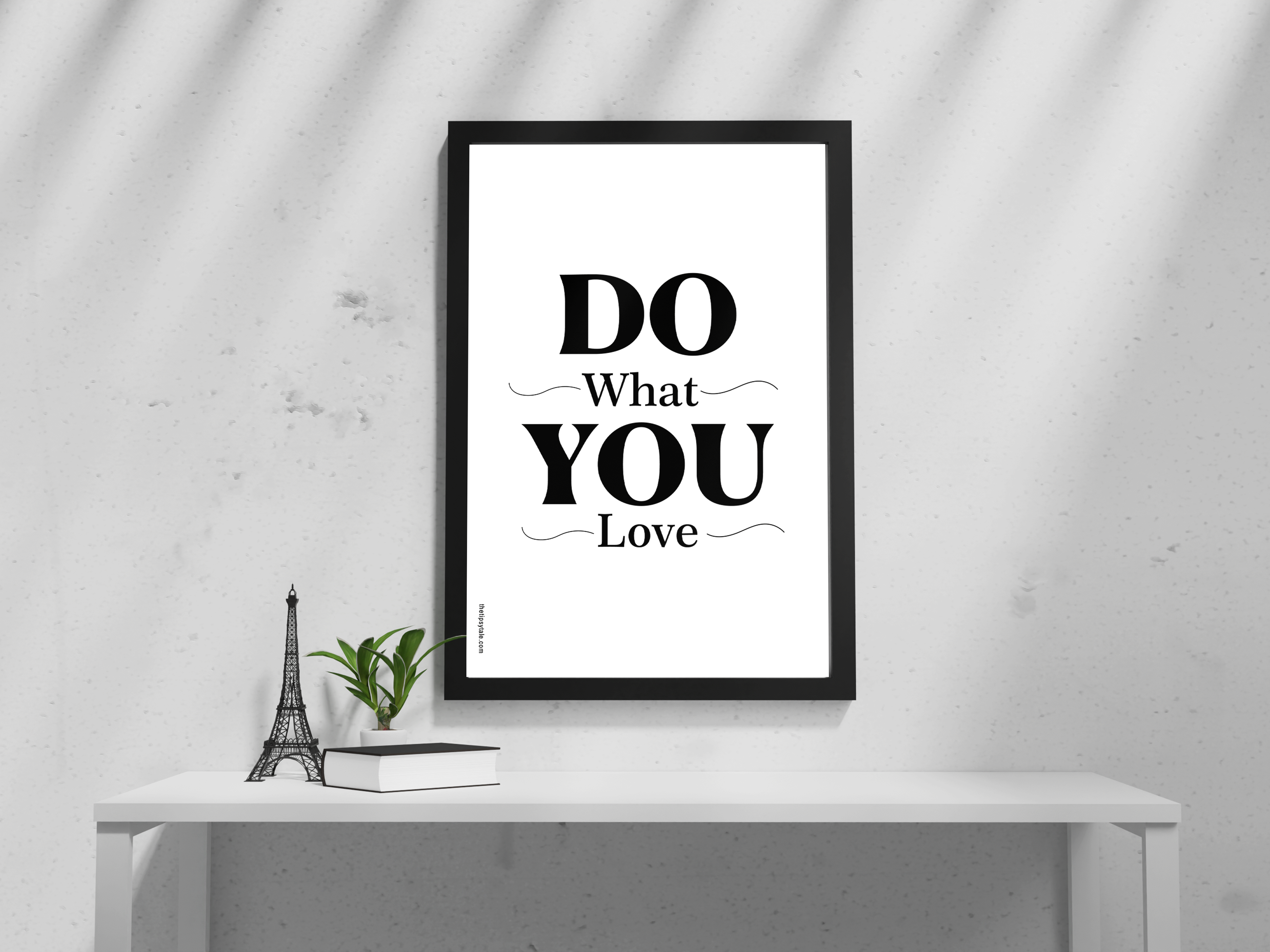 FRAMED "Do What You Love" Poster – A4 Size - Motivational Theme