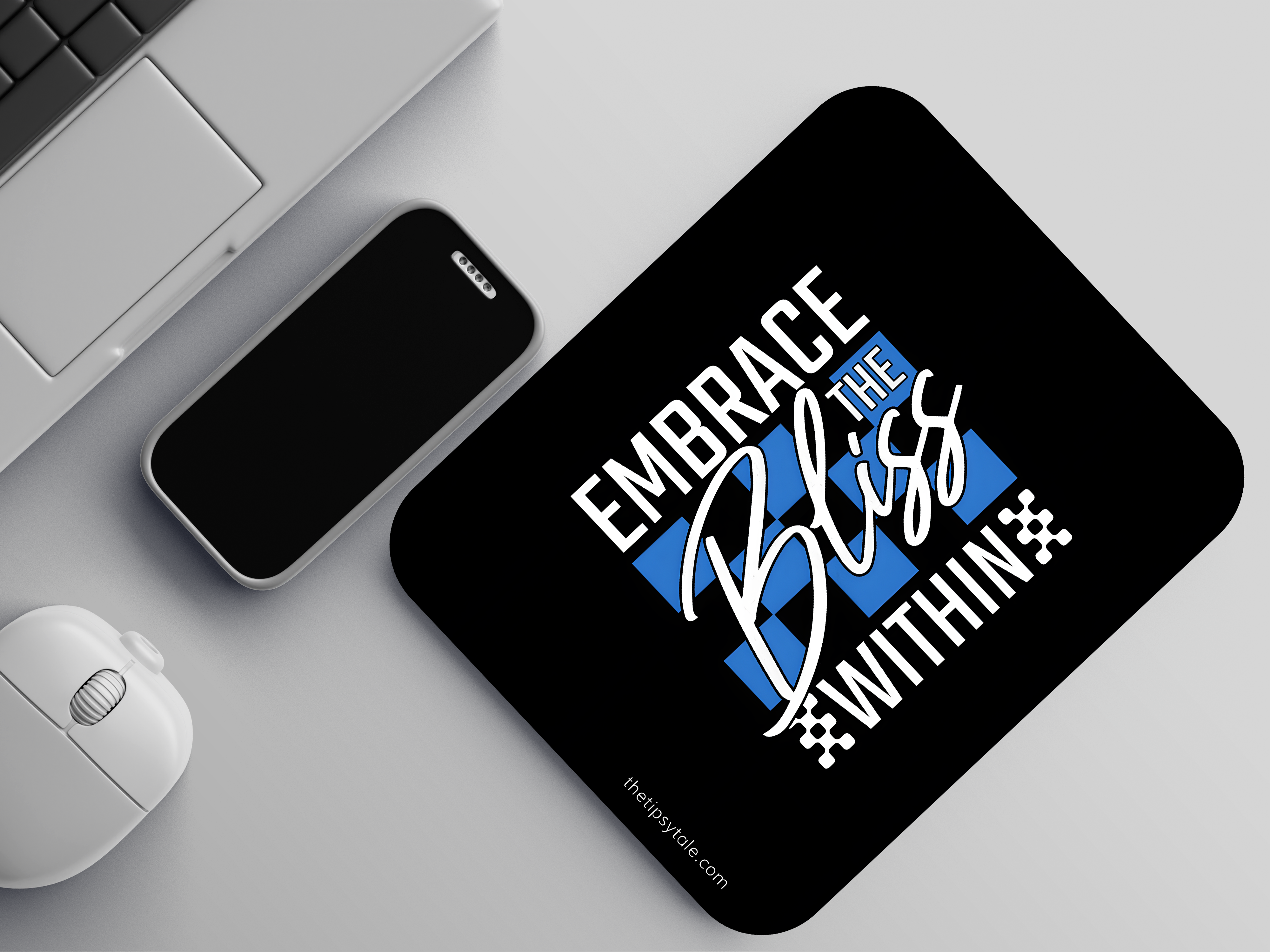 "Embrace the Bliss WIthin" Mousepad – Enhance Your Workspace with Style