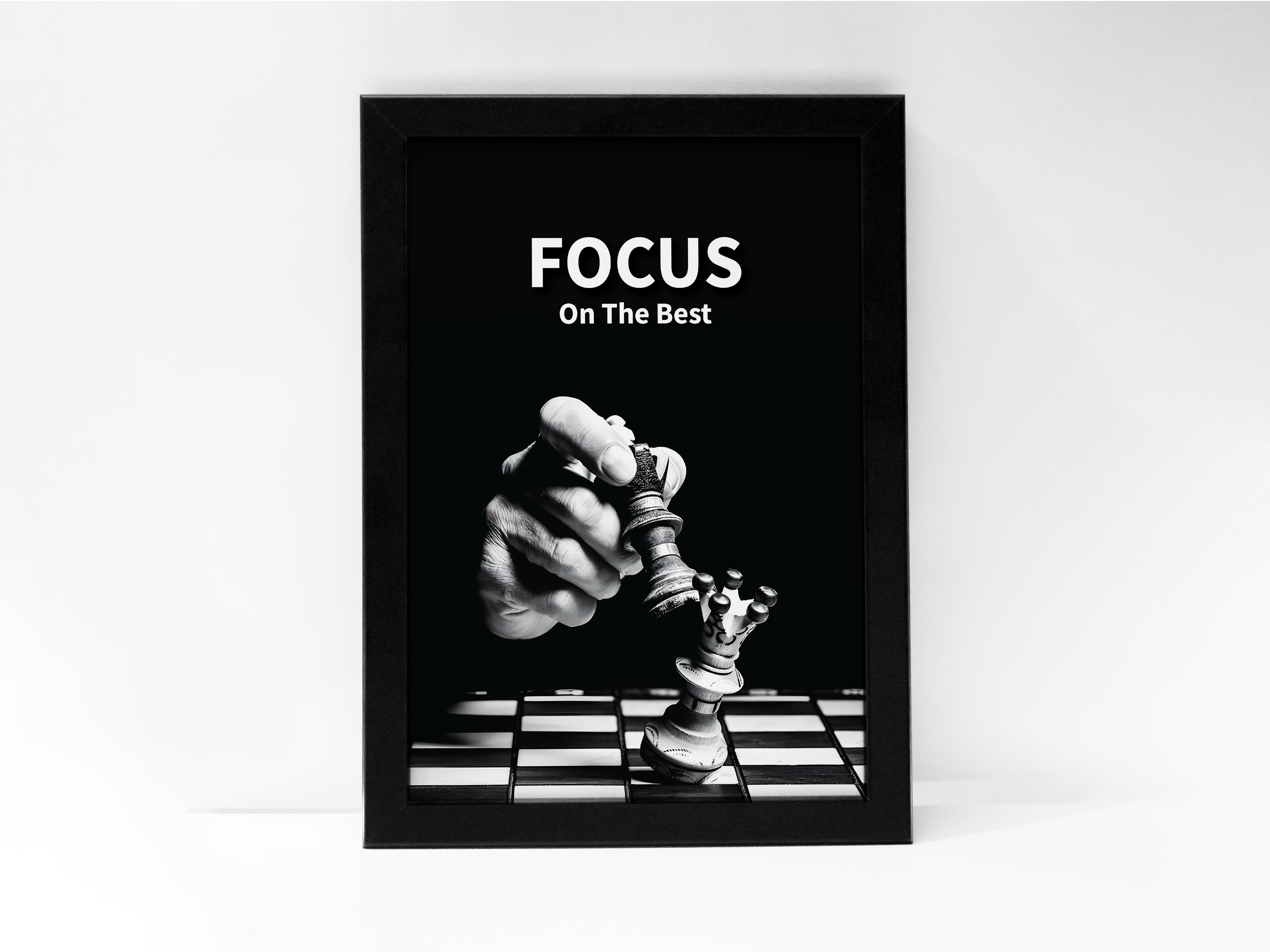 FRAMED "Focus on the best" Poster – A4 Size - Motivation Theme