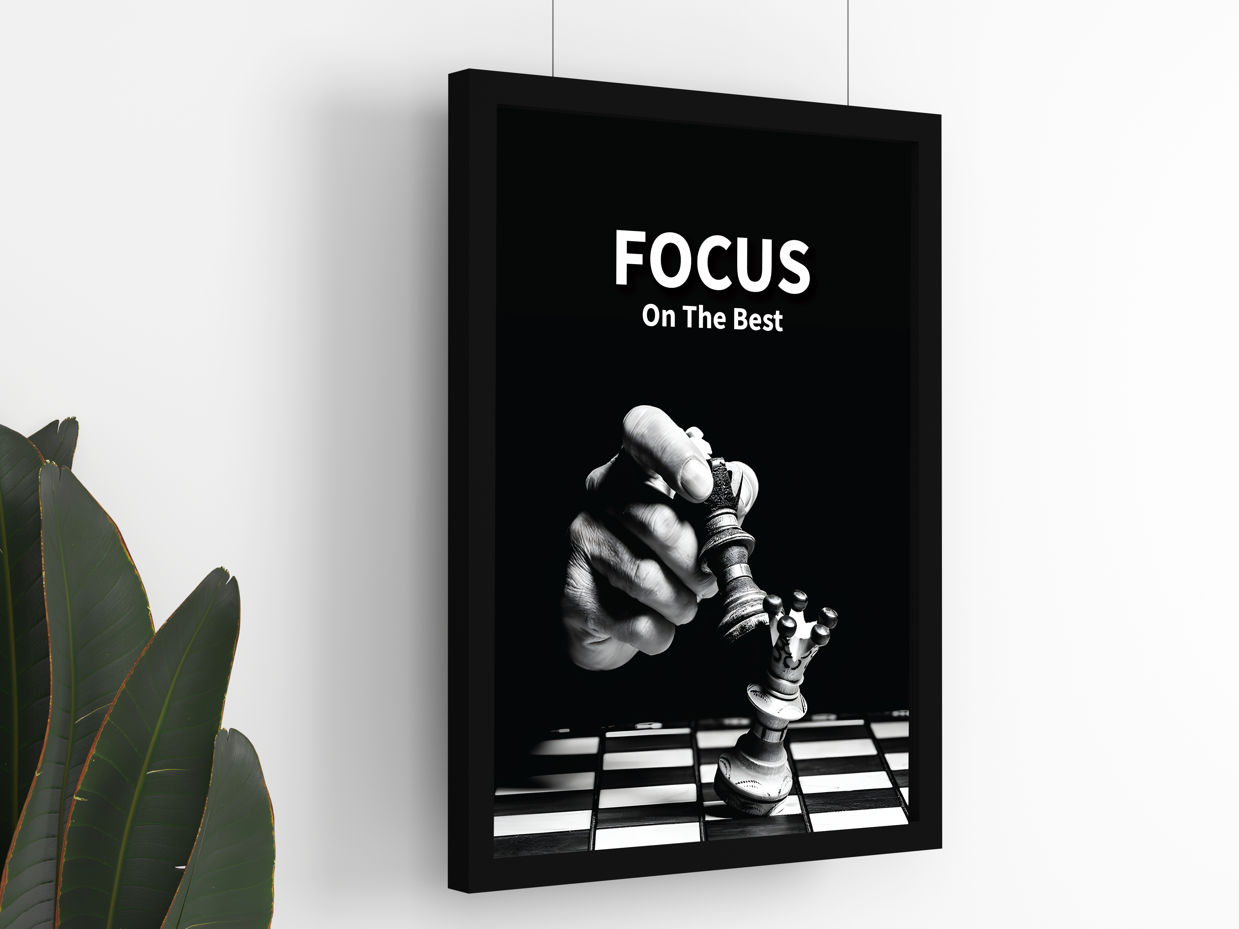 FRAMED "Focus on the best" Poster – A4 Size - Motivation Theme