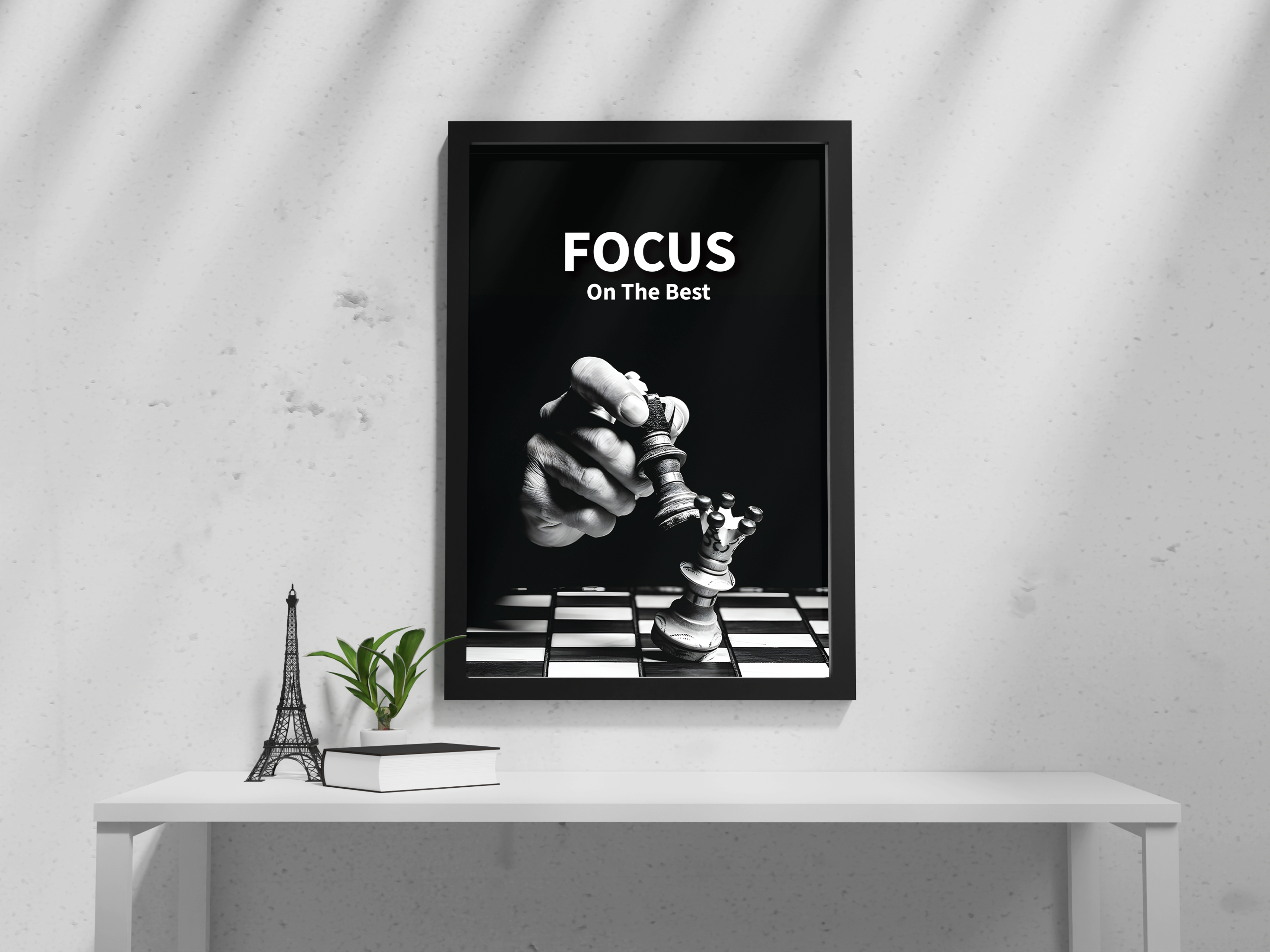 FRAMED "Focus on the best" Poster – A4 Size - Motivation Theme