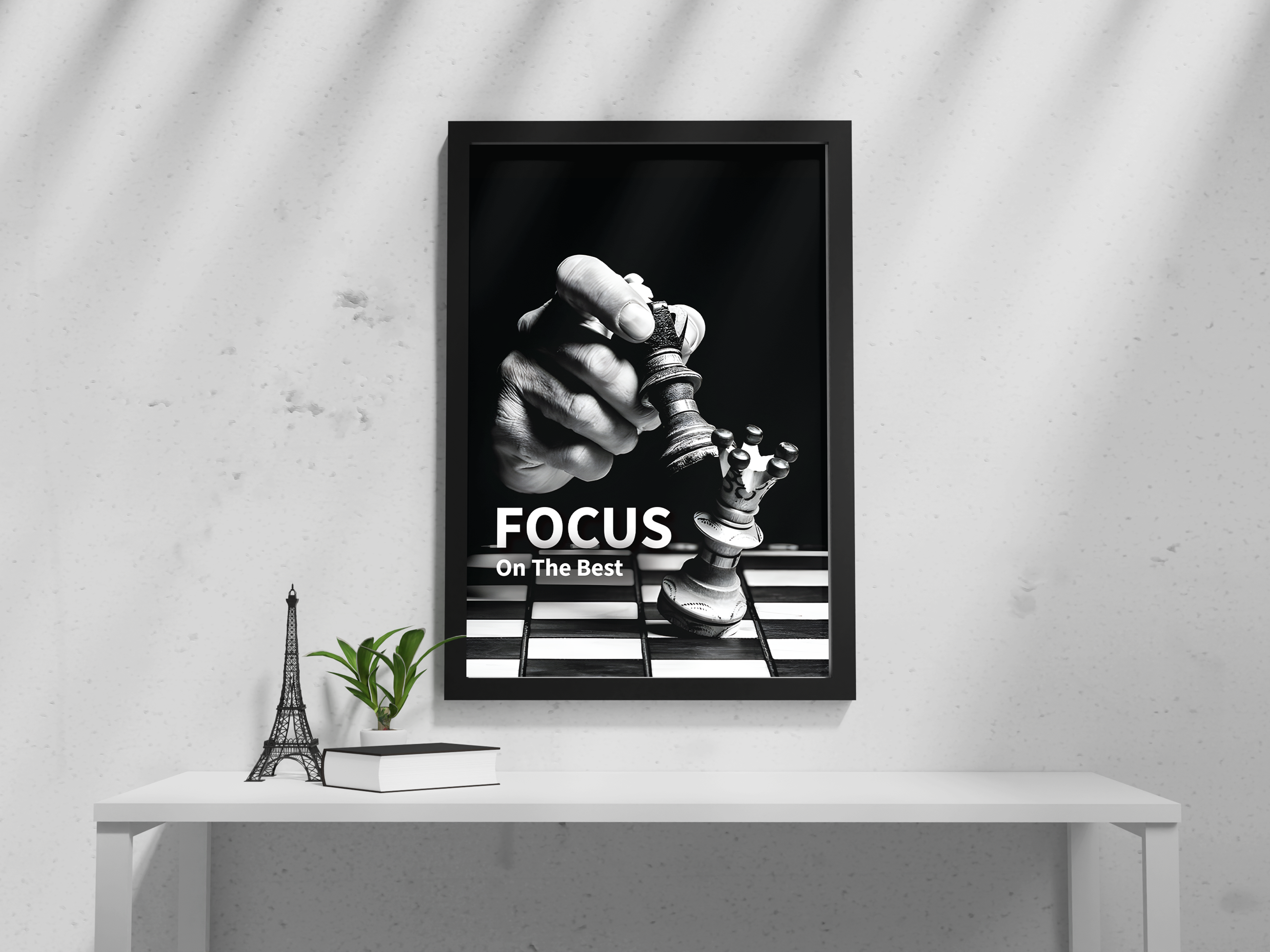 FRAMED "Focus On The Best" Poster – A4 Size - Motivational Theme