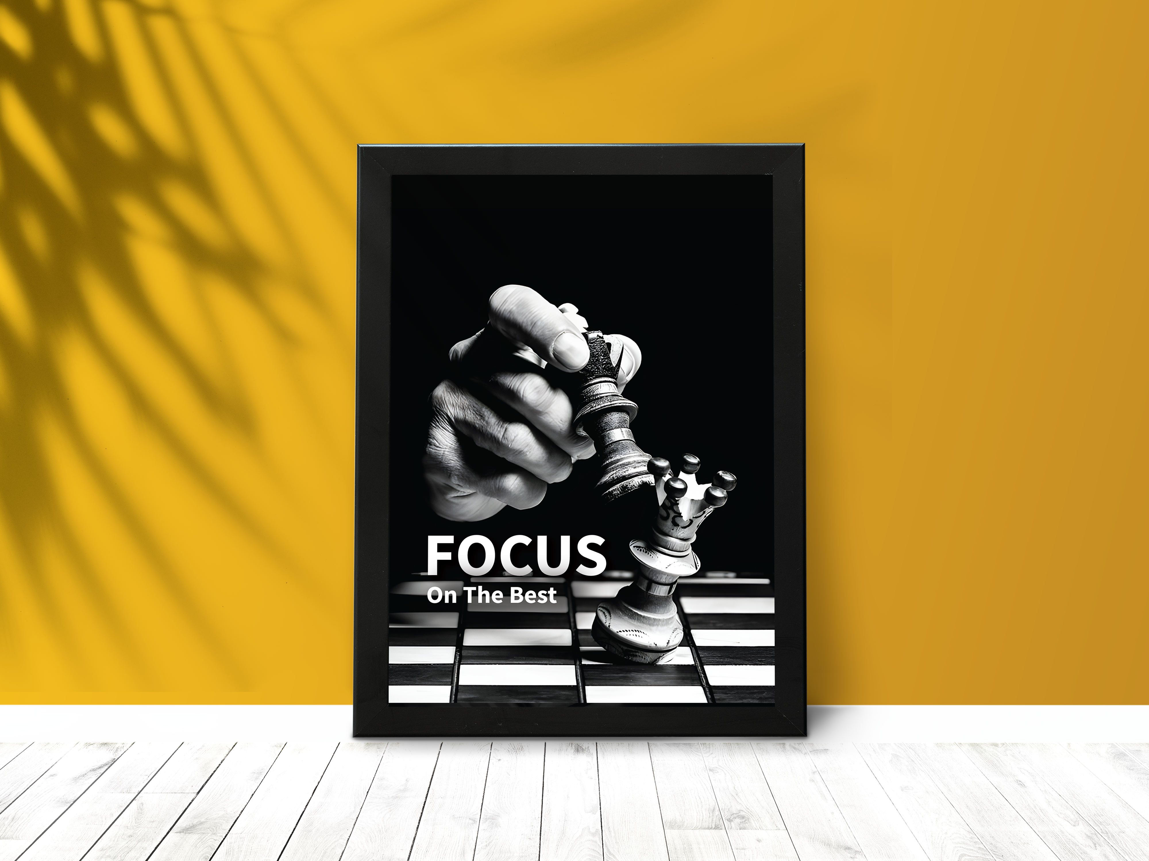 FRAMED "Focus On The Best" Poster – A4 Size - Motivational Theme
