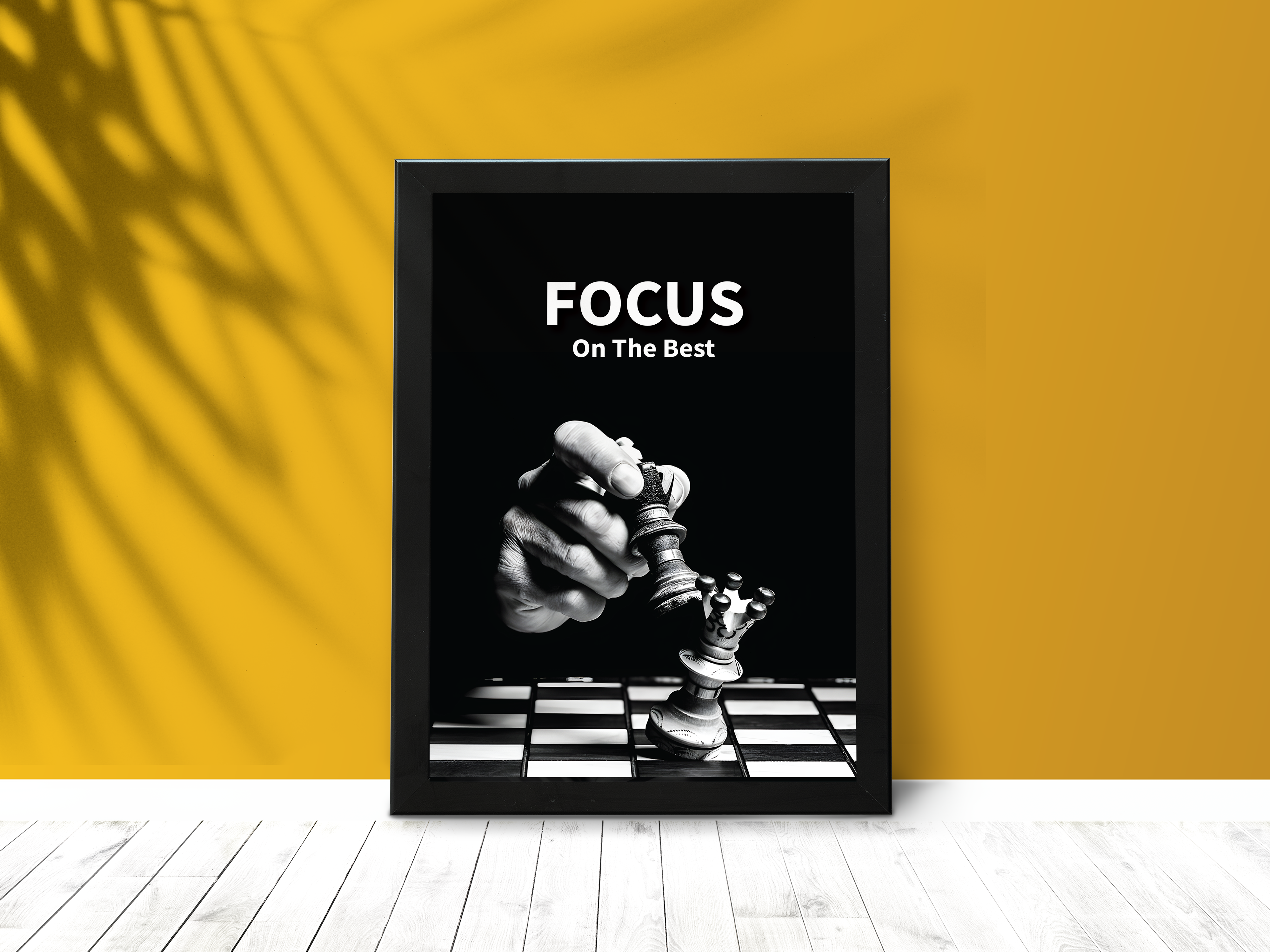 FRAMED "Focus on the best" Poster – A4 Size - Motivation Theme