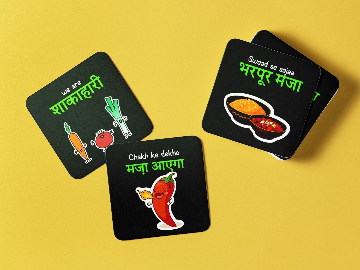 Tipsy Tale Vegetarian Delights Coaster Set of 4