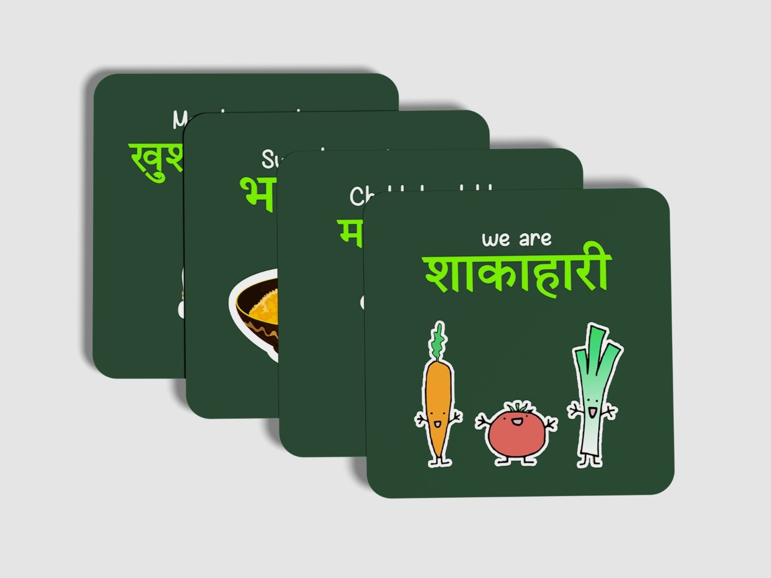 Tipsy Tale Vegetarian Delights Coaster Set of 4