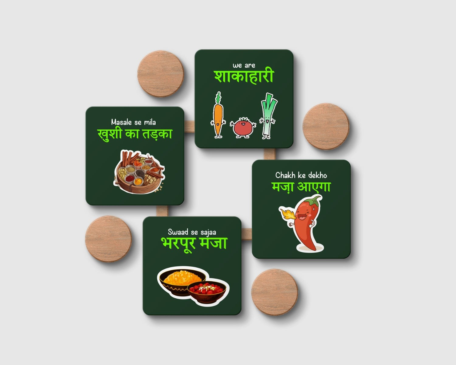 Tipsy Tale Vegetarian Delights Coaster Set of 4