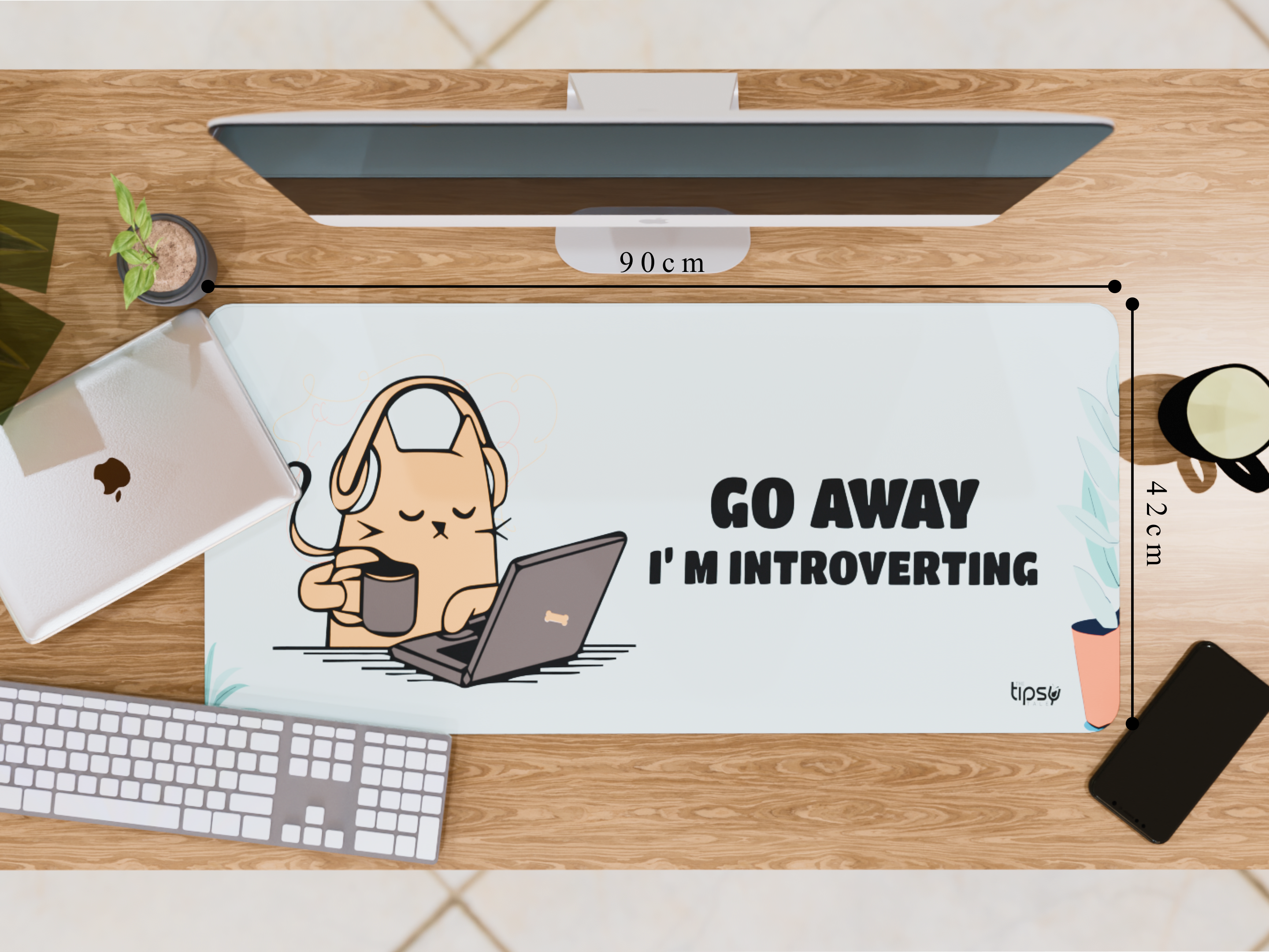 "Introverting Oasis: Office Mouse Pad for Introverts!" Gaming Mousepad- Elevate Your Gaming Experience