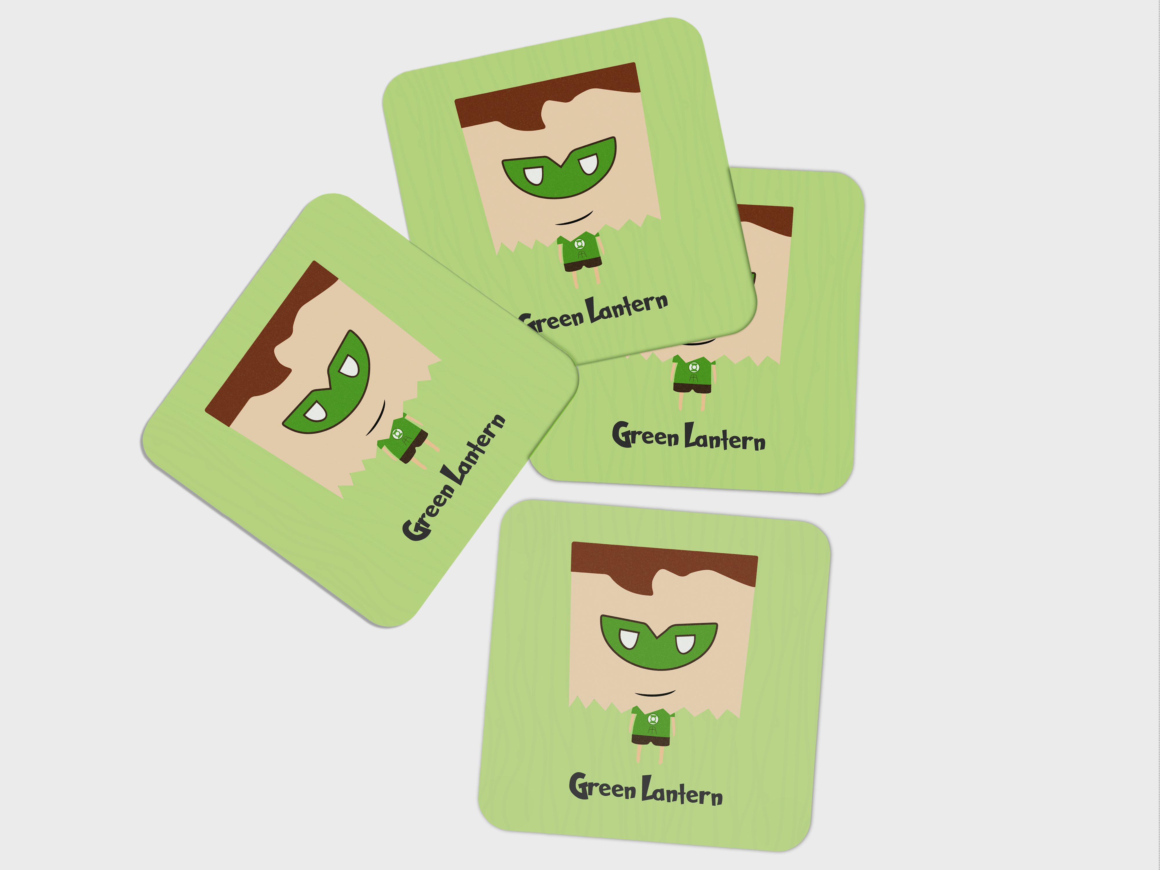 Illuminate Your Surfaces with Galactic Power:Green Lantern Coaster Set