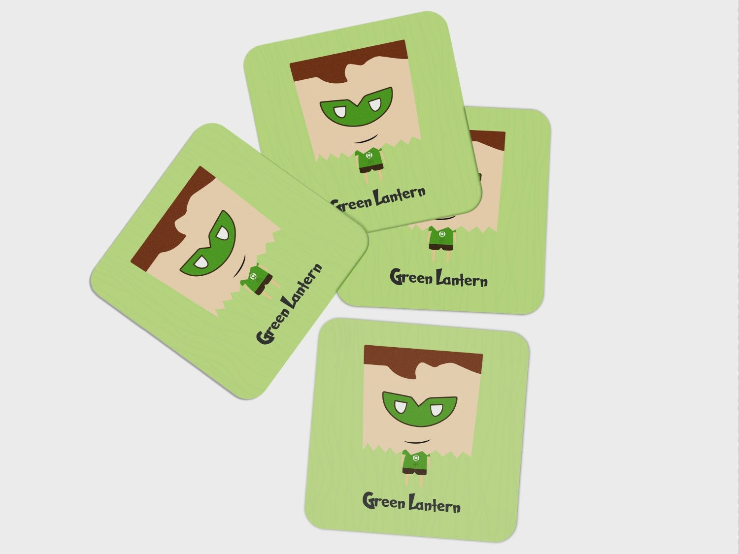 Illuminate Your Surfaces with Galactic Power:Green Lantern Coaster Set