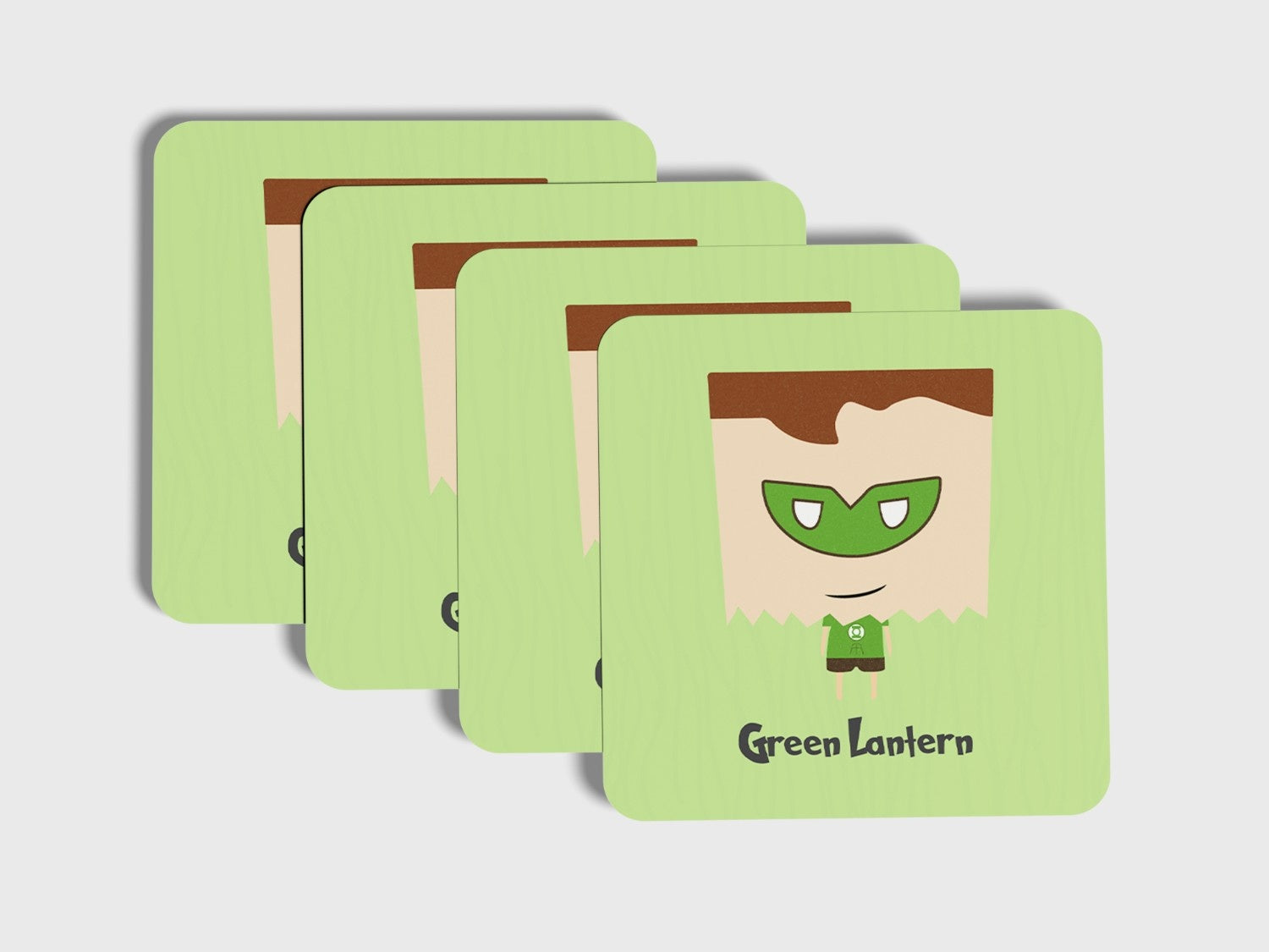 Illuminate Your Surfaces with Galactic Power:Green Lantern Coaster Set