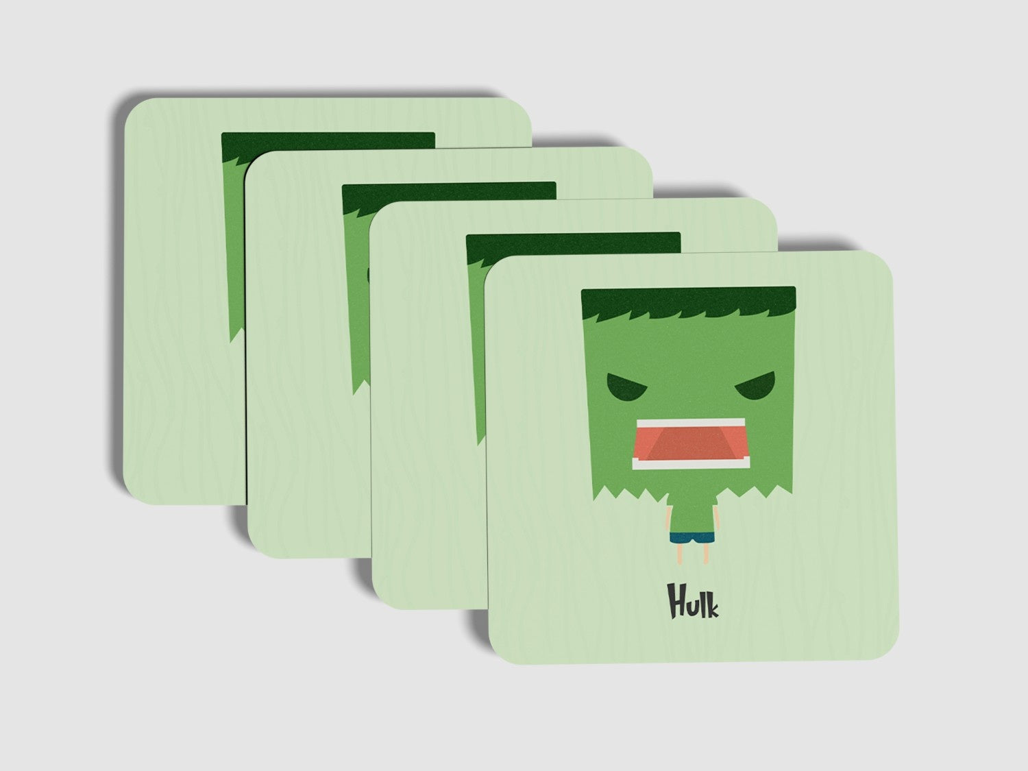 Smash-Proof Your Surfaces:Hulk Coaster Set