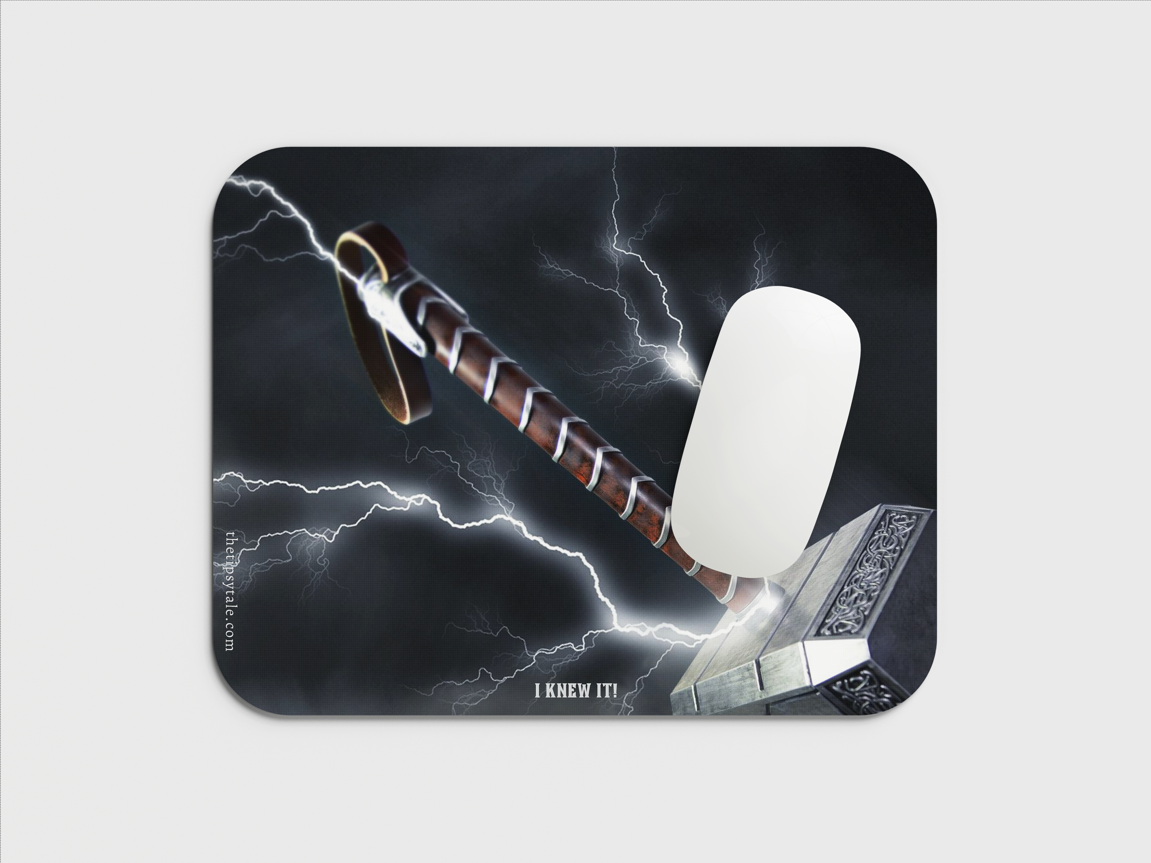 "I KNEW IT-THOR HAMMER" Mousepad Enhance Your Workspace with Style