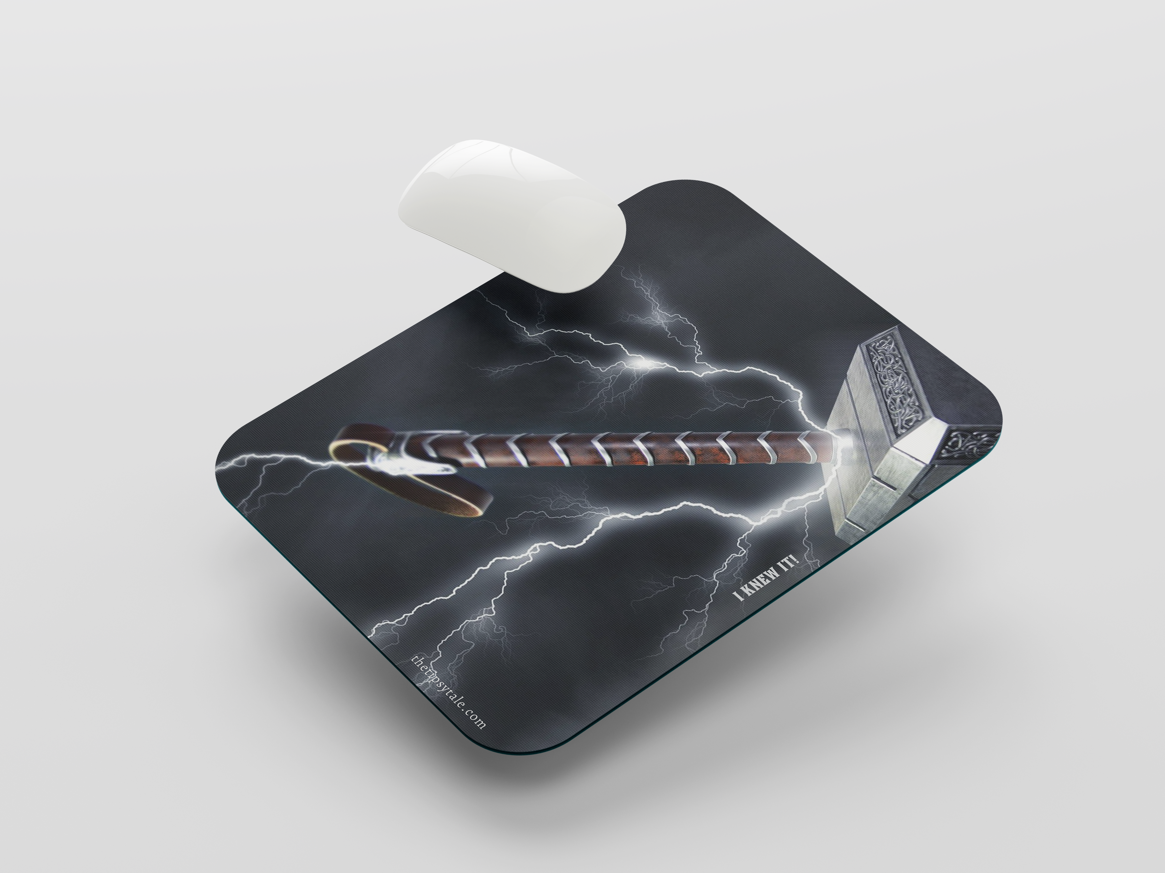"I KNEW IT-THOR HAMMER" Mousepad Enhance Your Workspace with Style