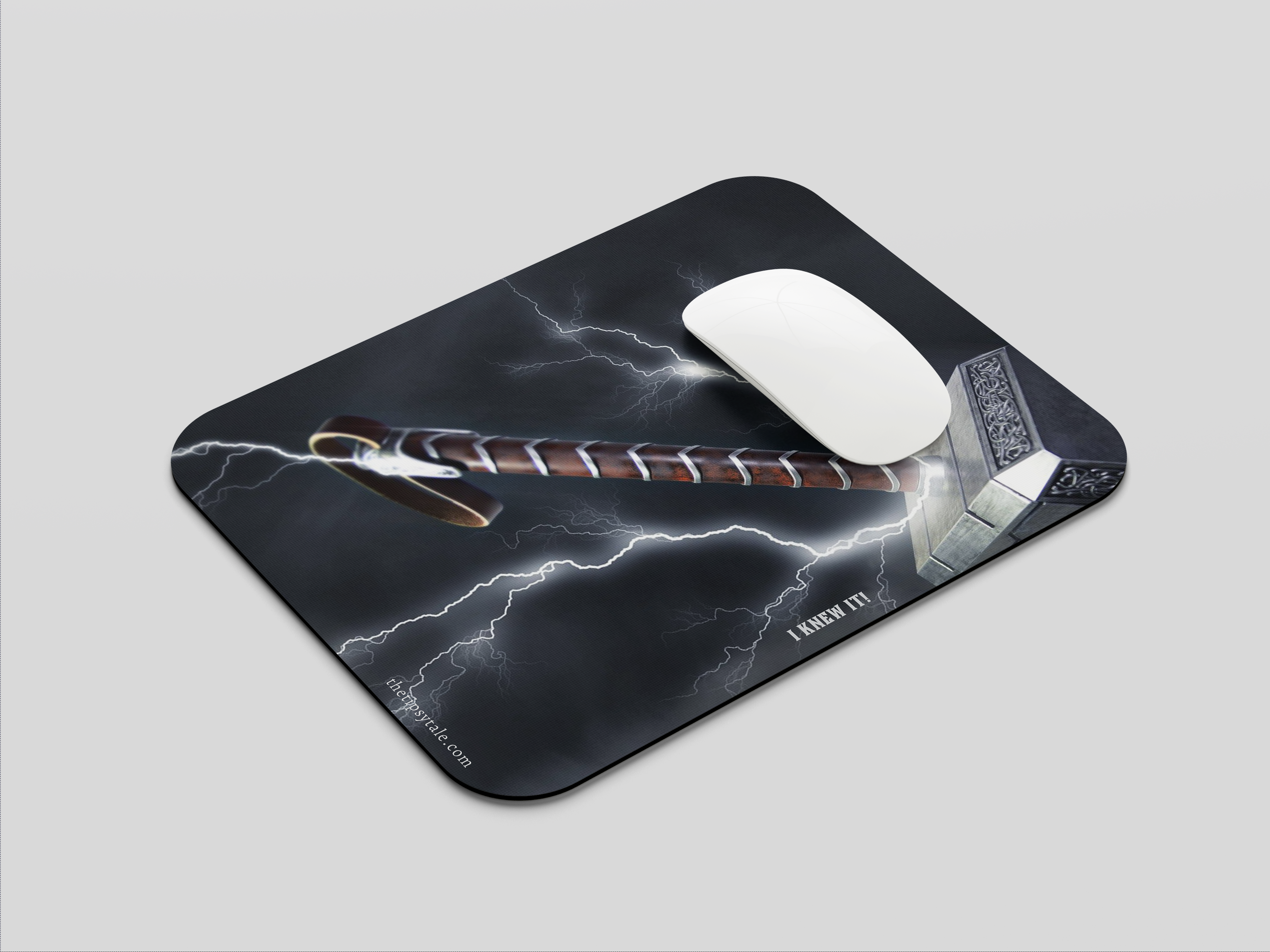 "I KNEW IT-THOR HAMMER" Mousepad Enhance Your Workspace with Style