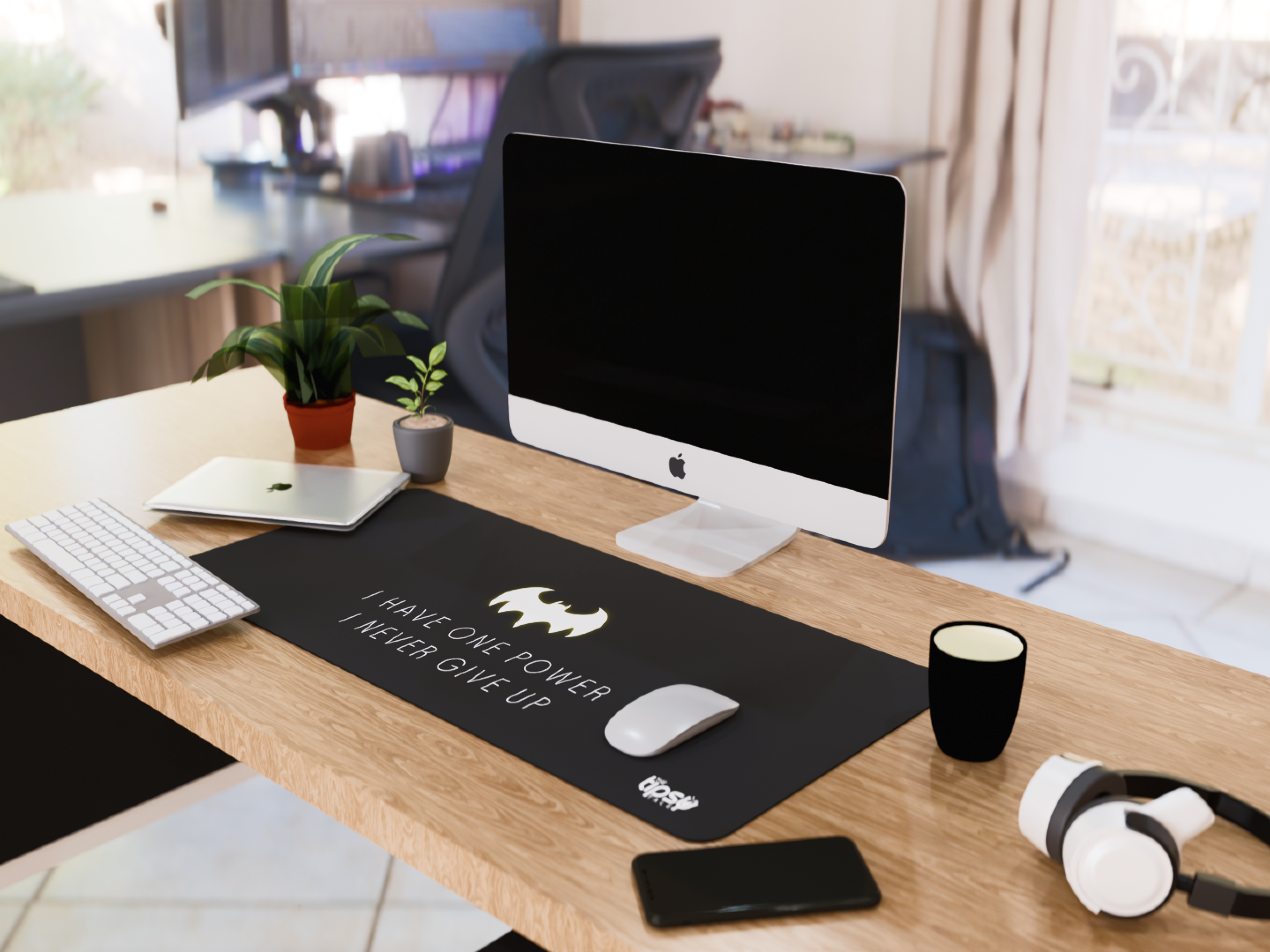 "Never Give Up" Gaming Mousepad Elevate Your Gaming Experience