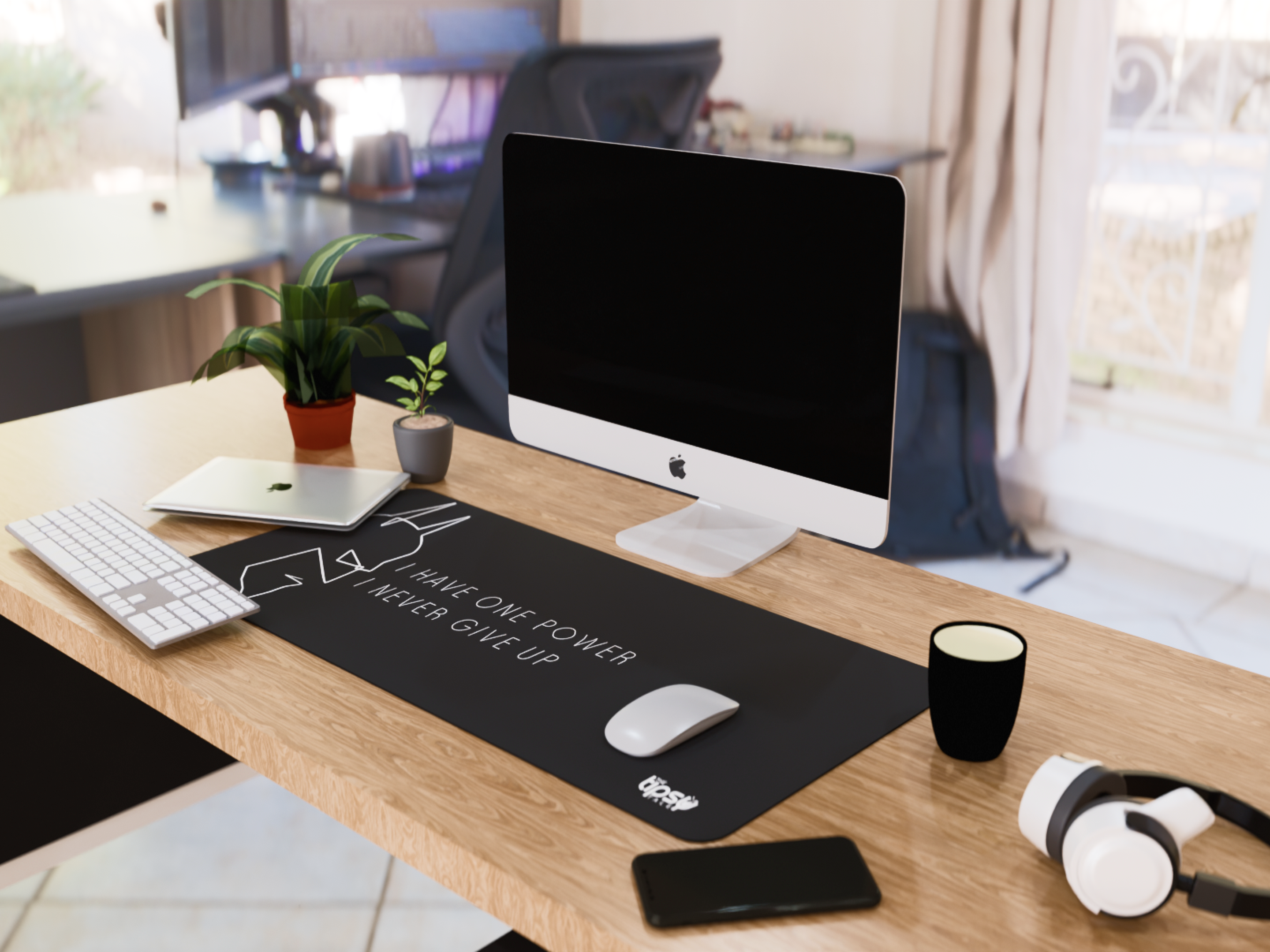 "Never Give Up Attitude" Gaming Mousepad – Elevate Your Gaming Experience