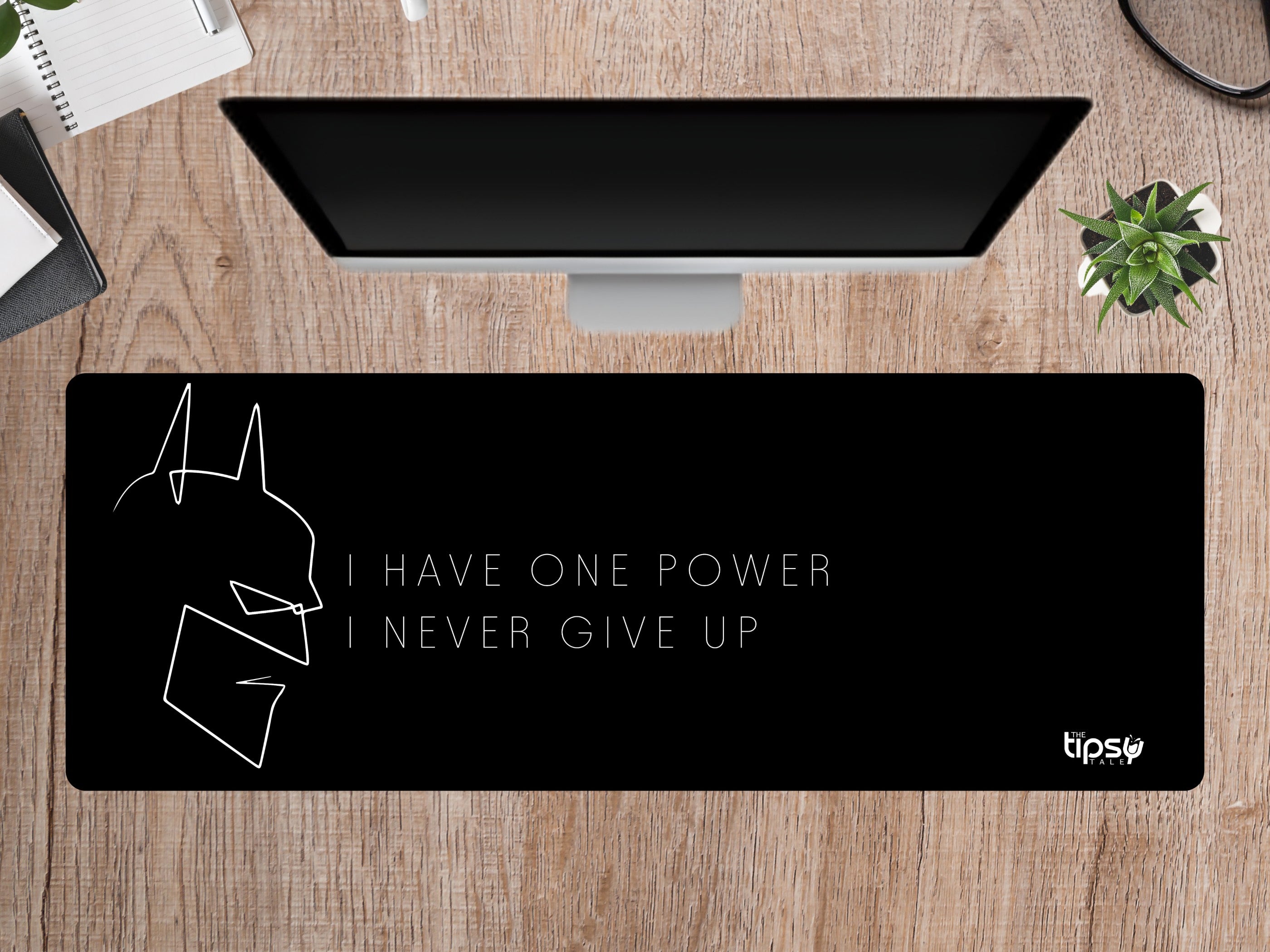 "Never Give Up Attitude" Gaming Mousepad Elevate Your Gaming Experience