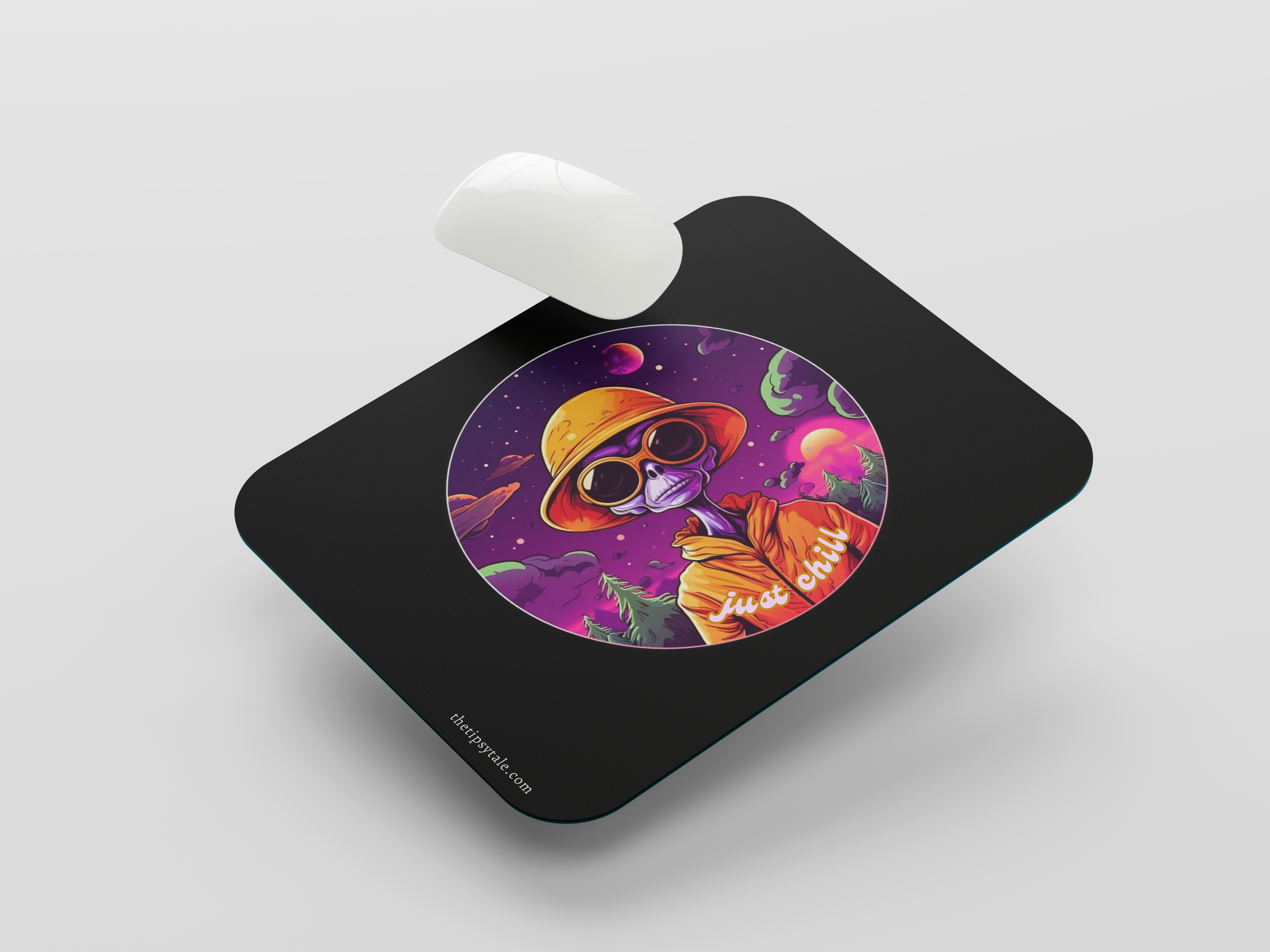 "SKULL MAN: JUST CHILL" Mousepad Enhance Your Workspace with Style