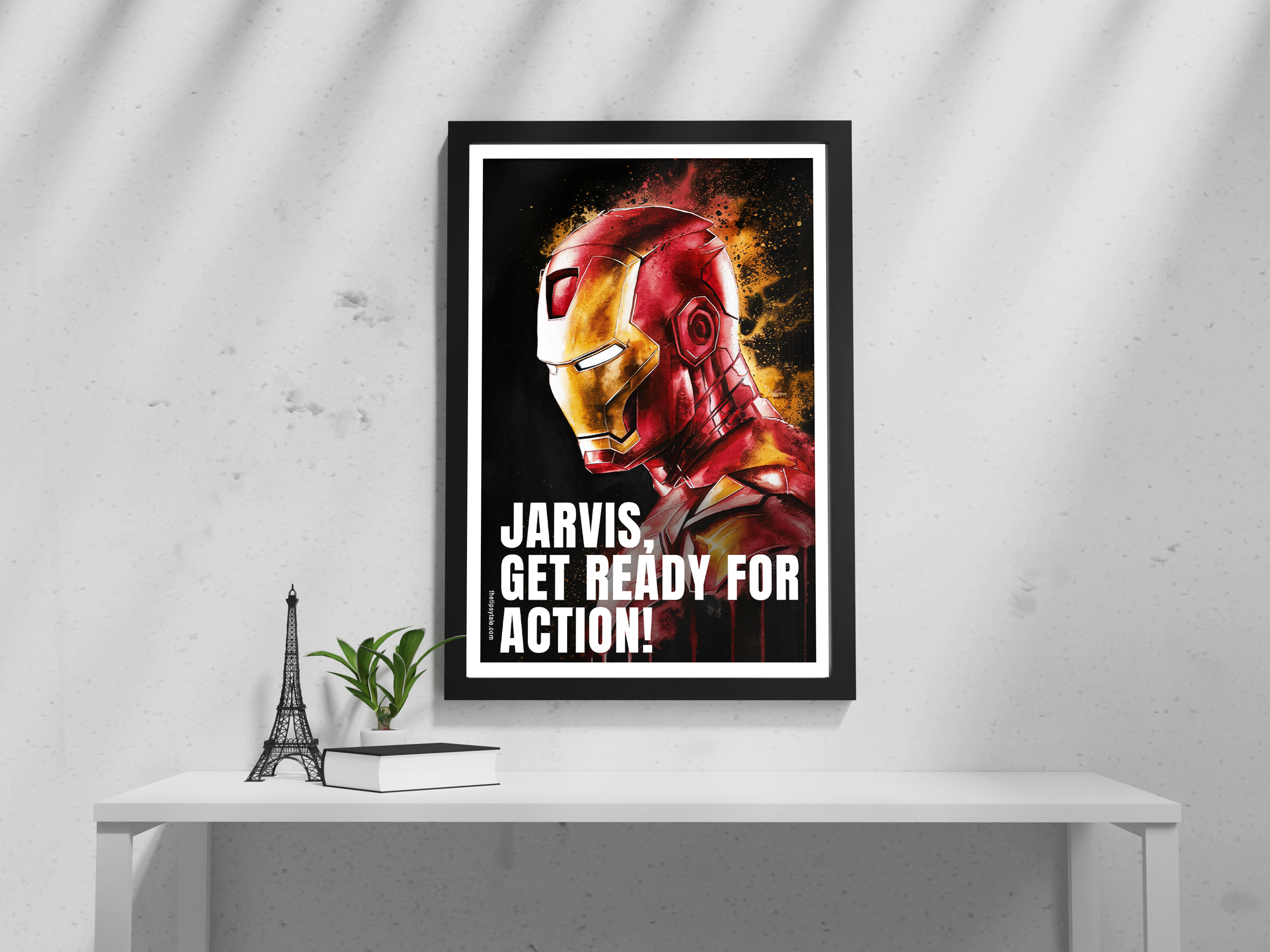 FRAMED "Jarvis Get ready for Action" Poster – A4 Size - Marvel Theme