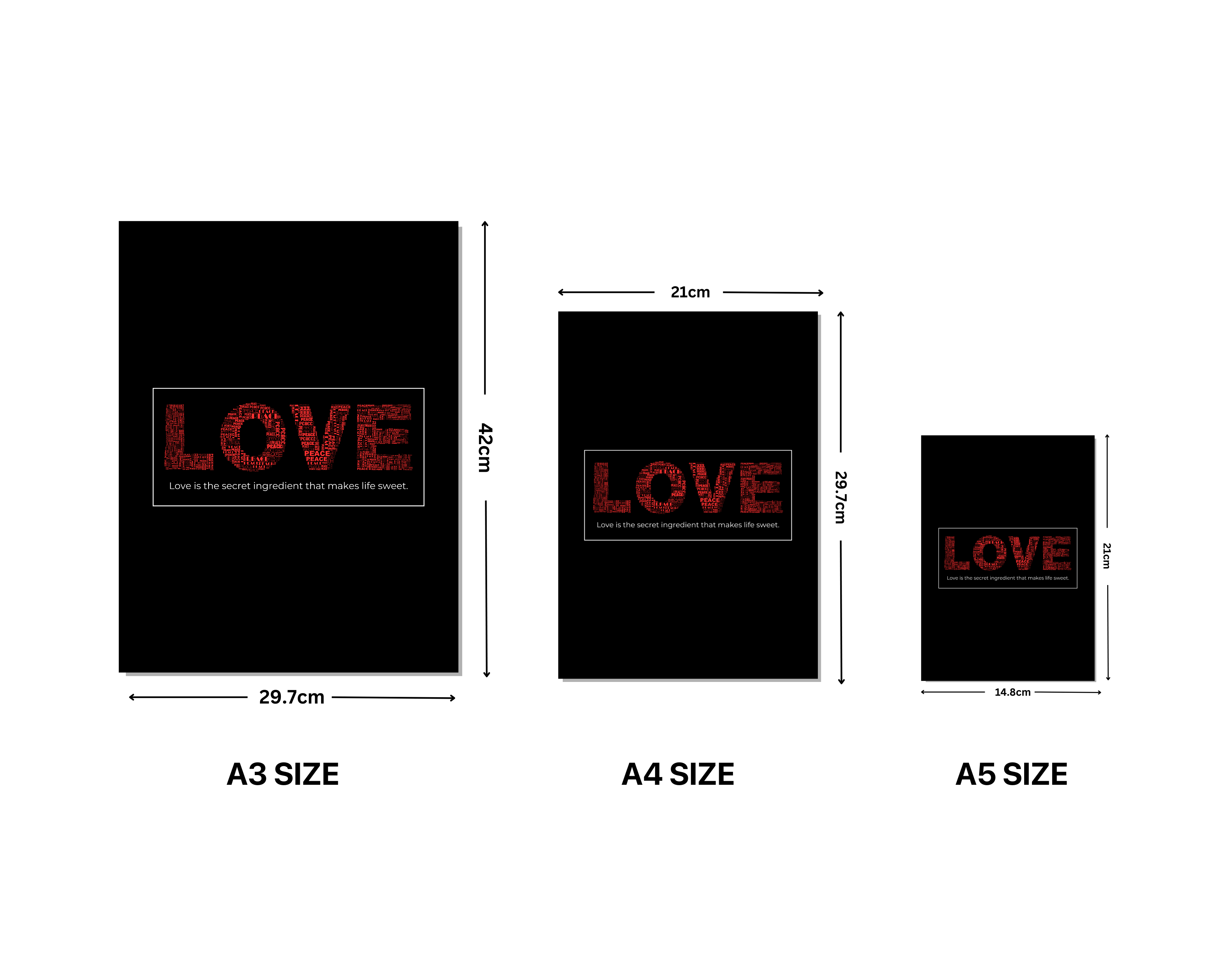 "LOVE- SWEET LIFE"- Shiny & Sturdy Metallic Poster Art That Pops & Sticks (Literally!)