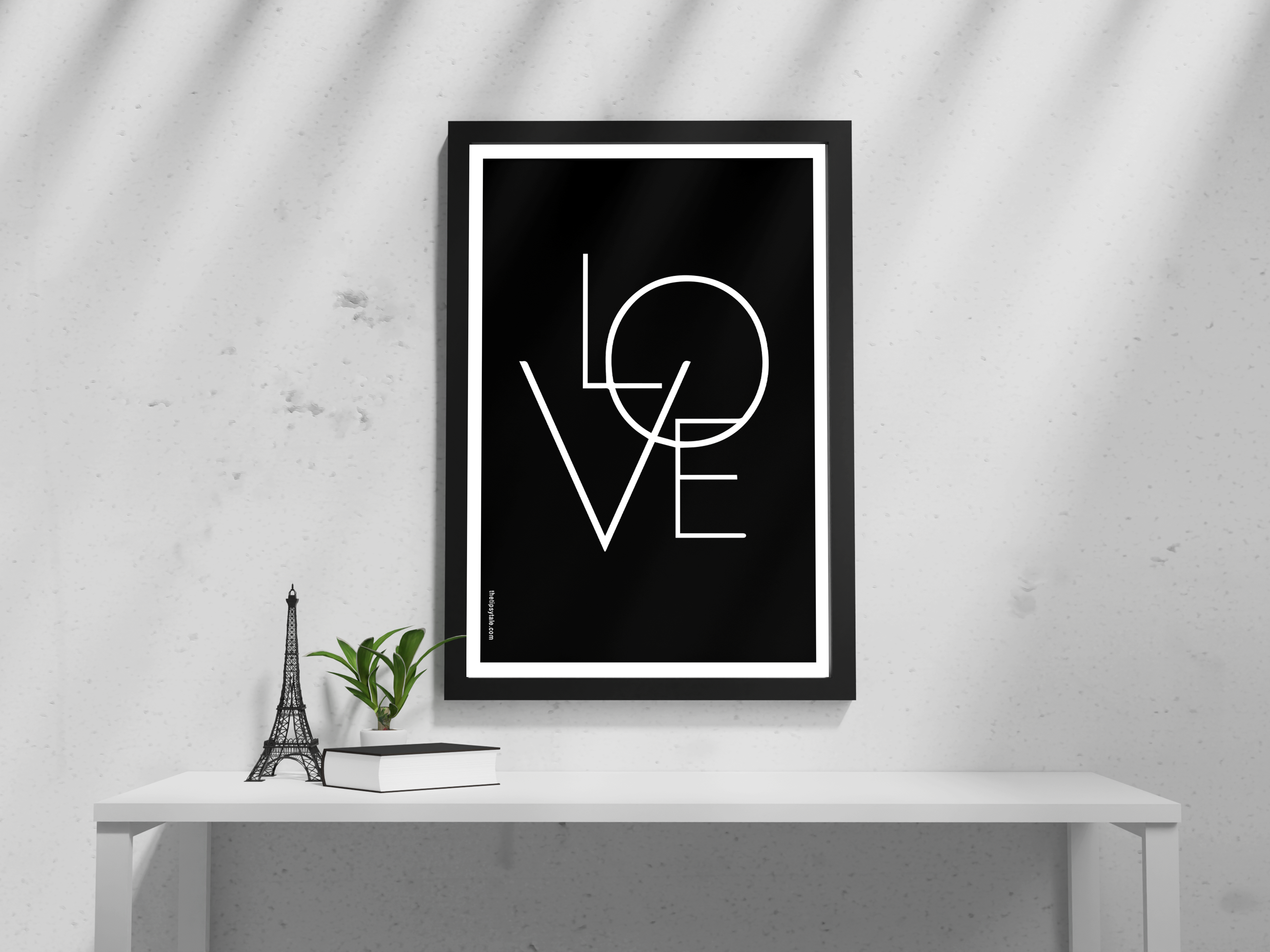 FRAMED "Love" Poster – A4 Size - Black Love Theme