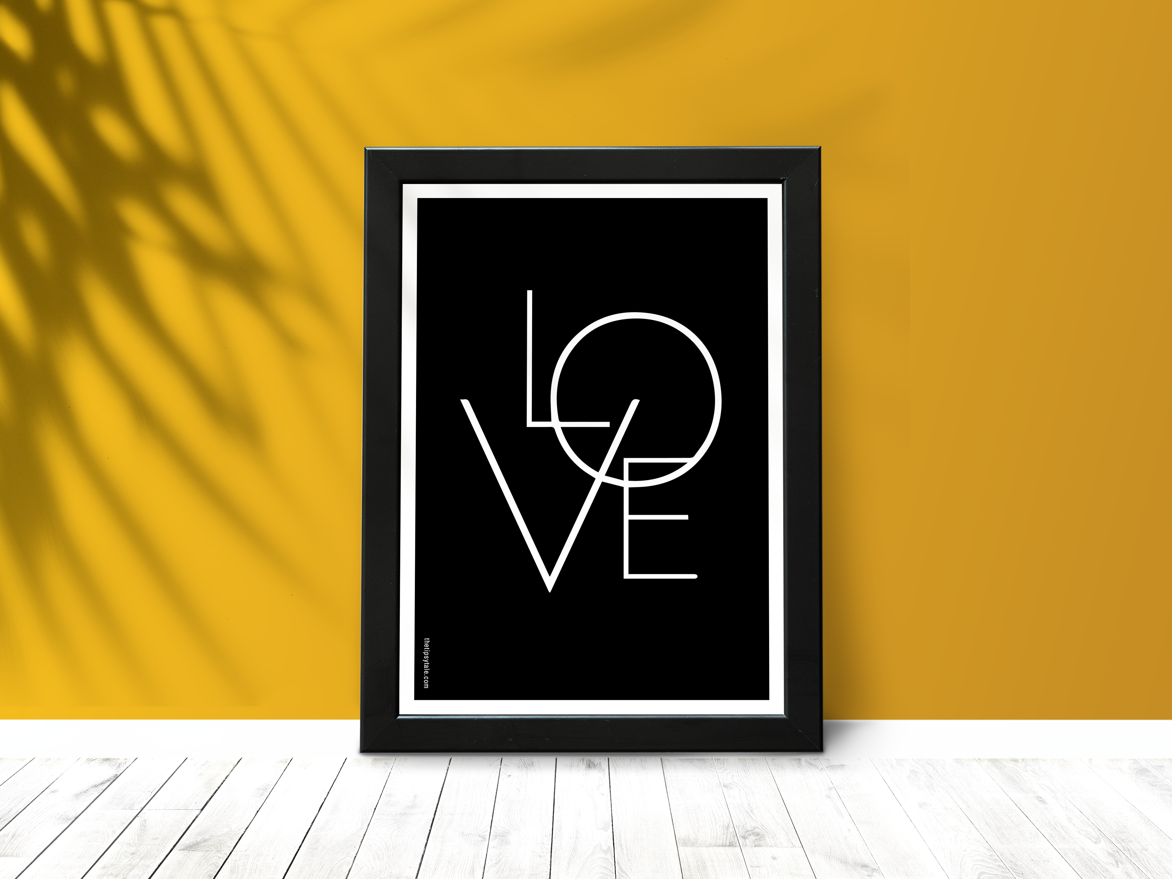 FRAMED "Love" Poster – A4 Size - Black Love Theme