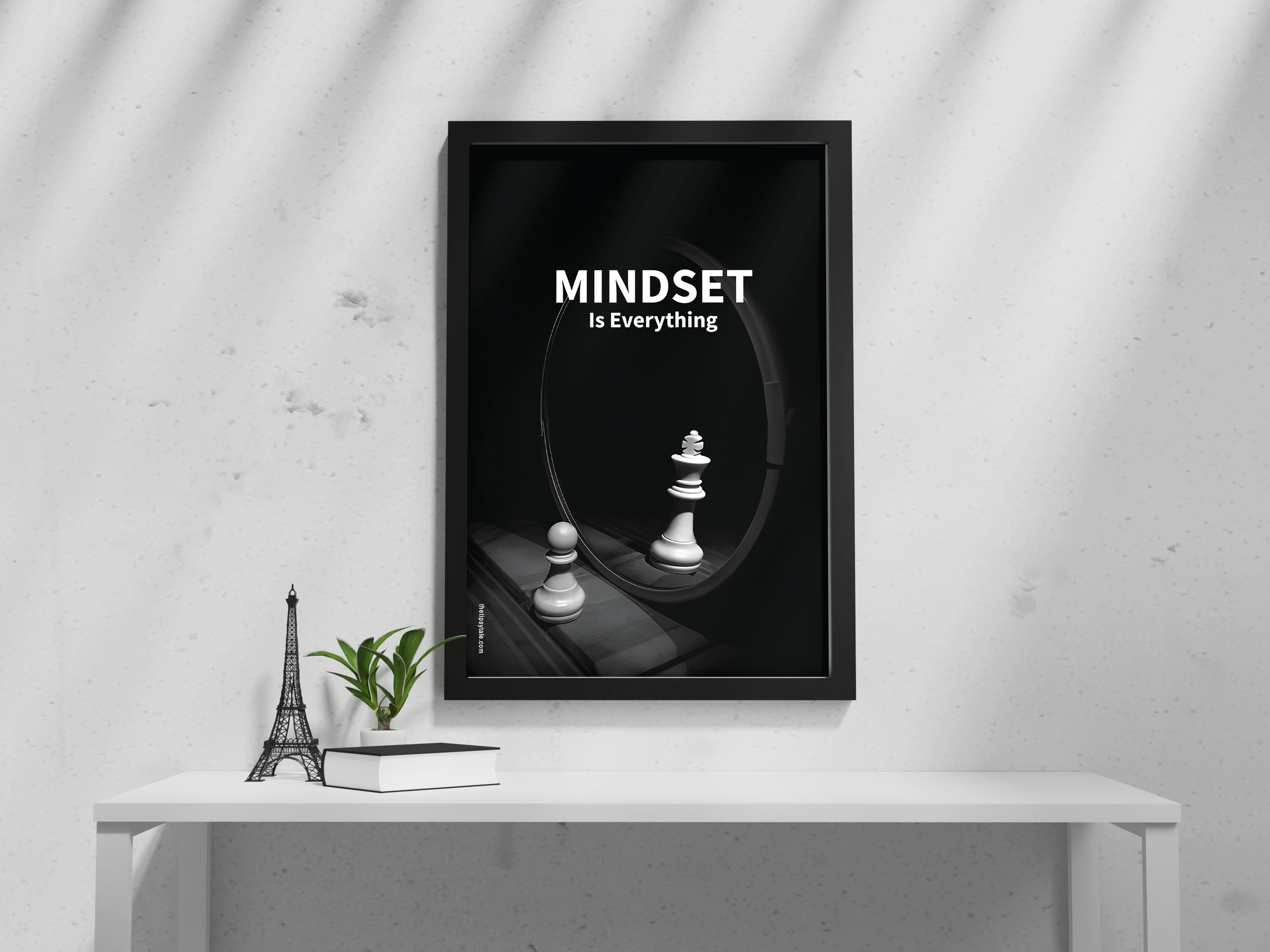 FRAMED "Mindset Is Everything" Poster – A4 Size - Motivational Theme