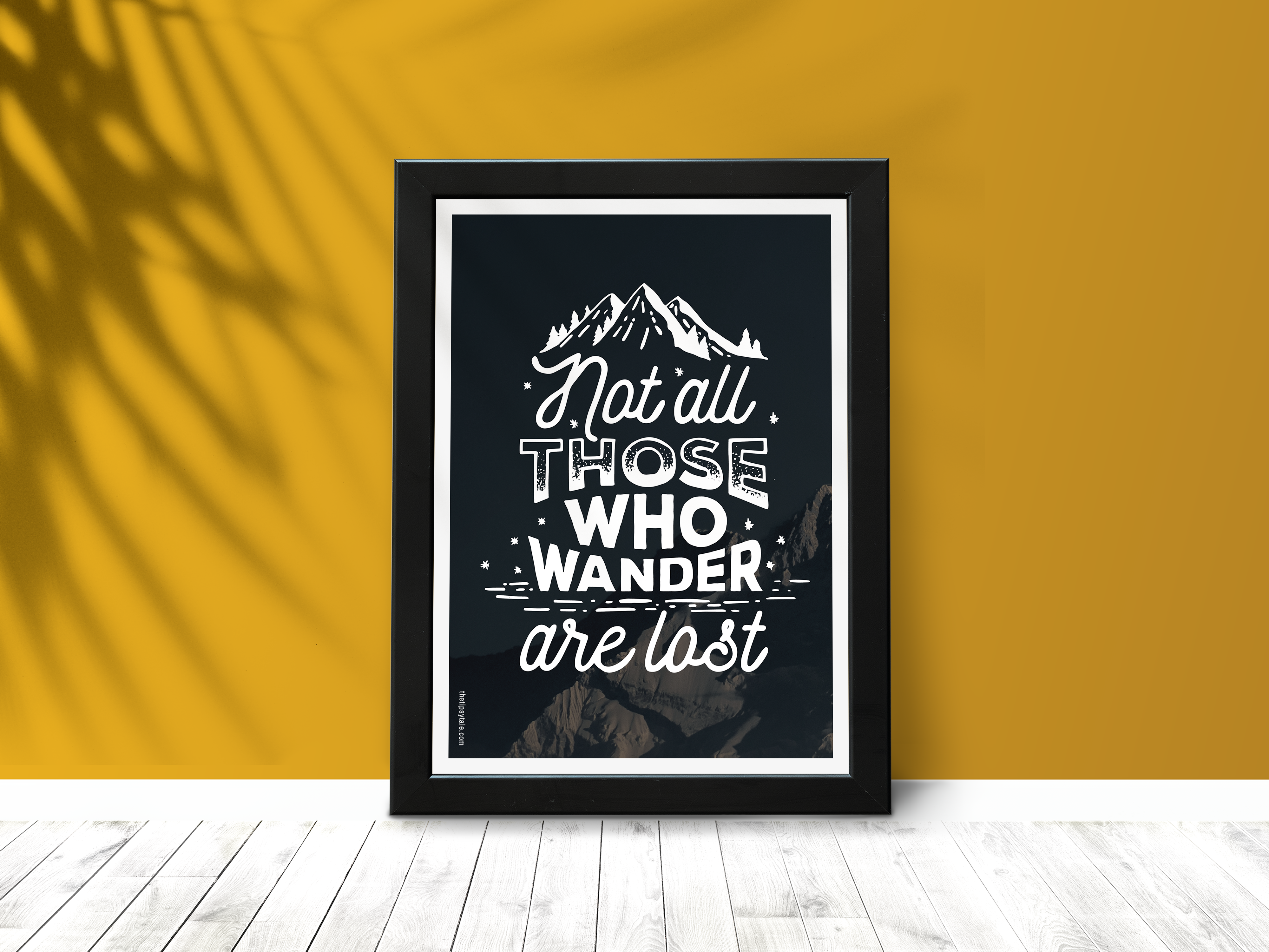 FRAMED "Not All Who Wander are Lost" Poster – A4 Size - Travel Theme