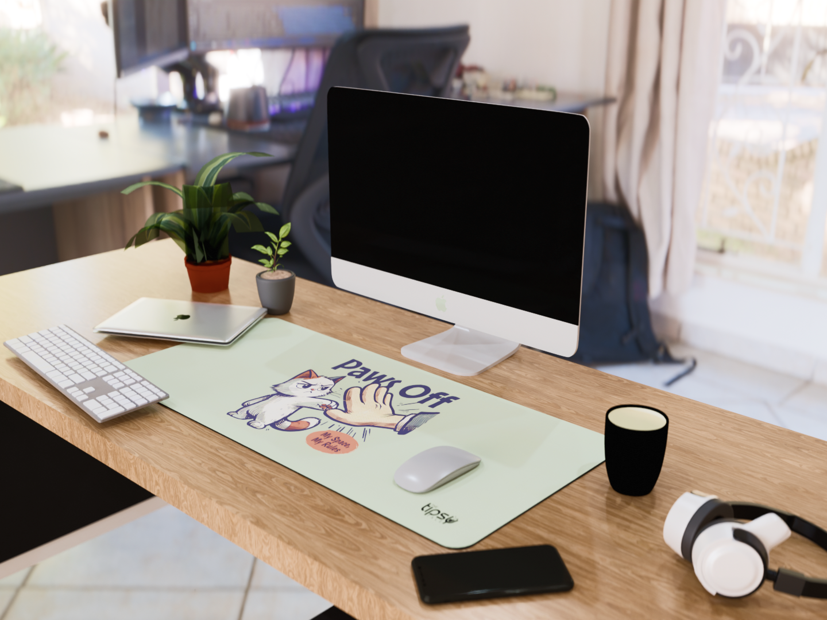 "Nine Lives, Zero Fears" Gaming Mousepad Elevate Your Gaming Experience