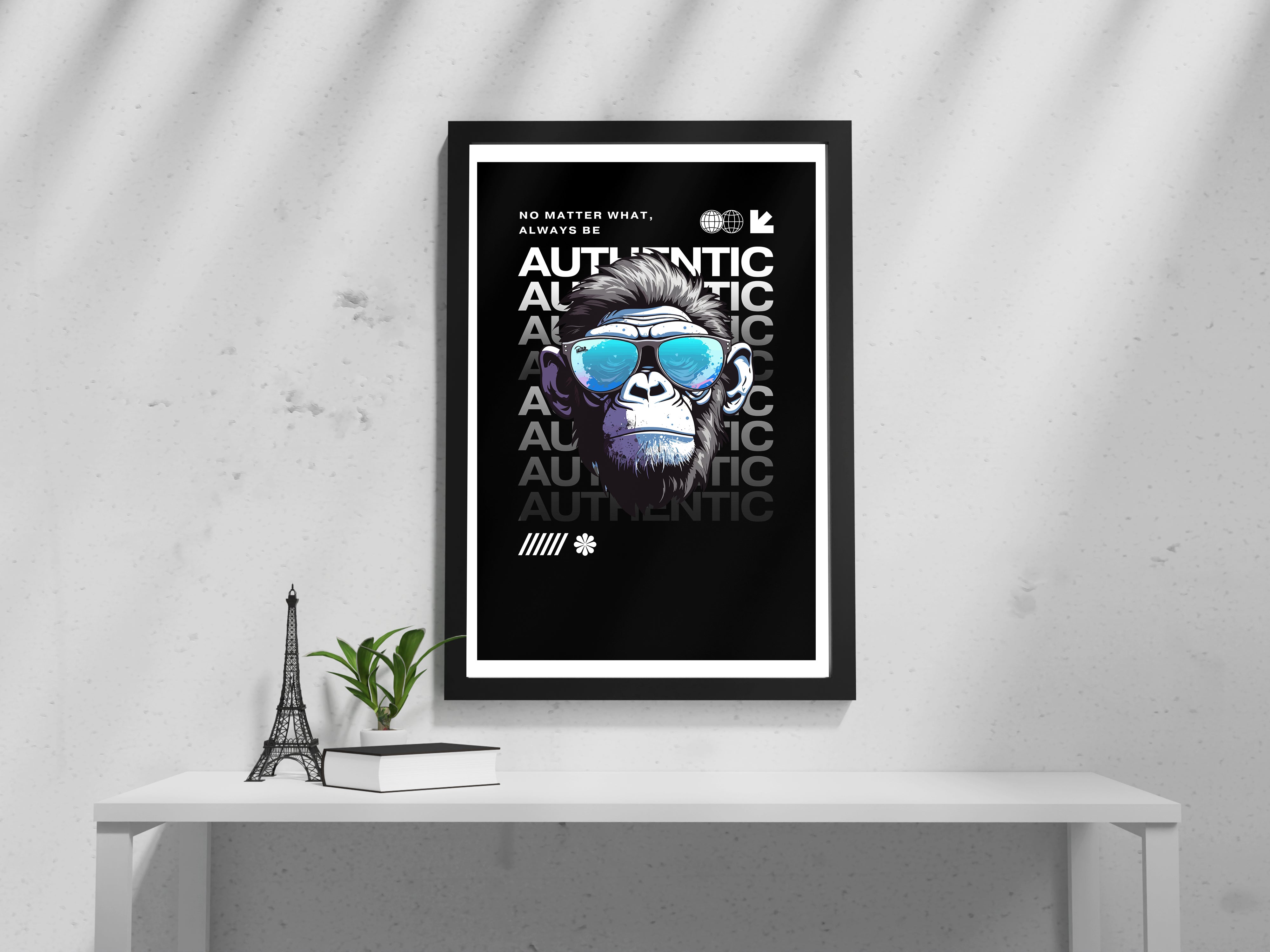 "Authantic Monkey" Poster – Add a Touch of Personality to Your Space