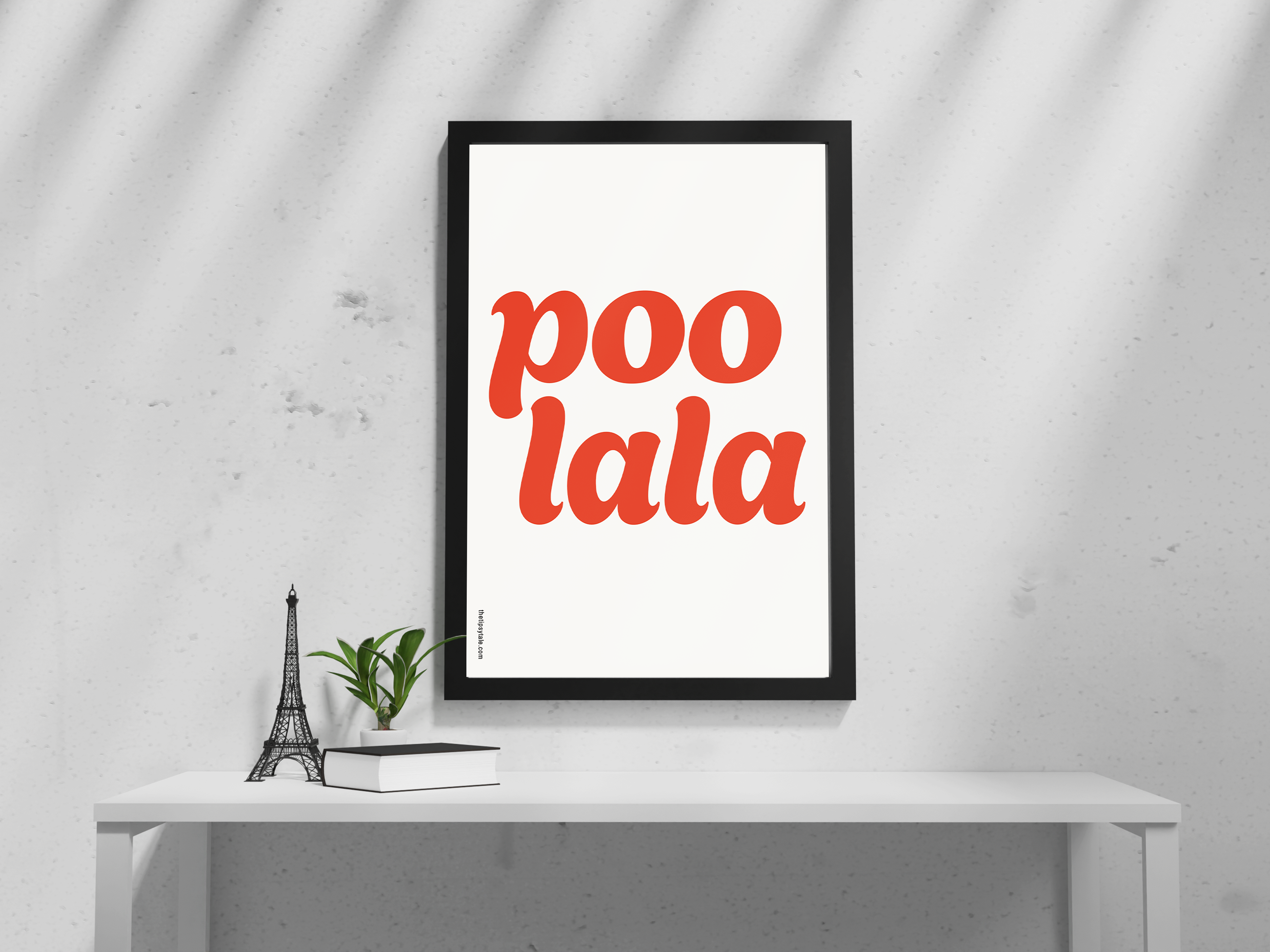 FRAMED "Poo Lala" Poster – A4 Size - Bathroom Theme
