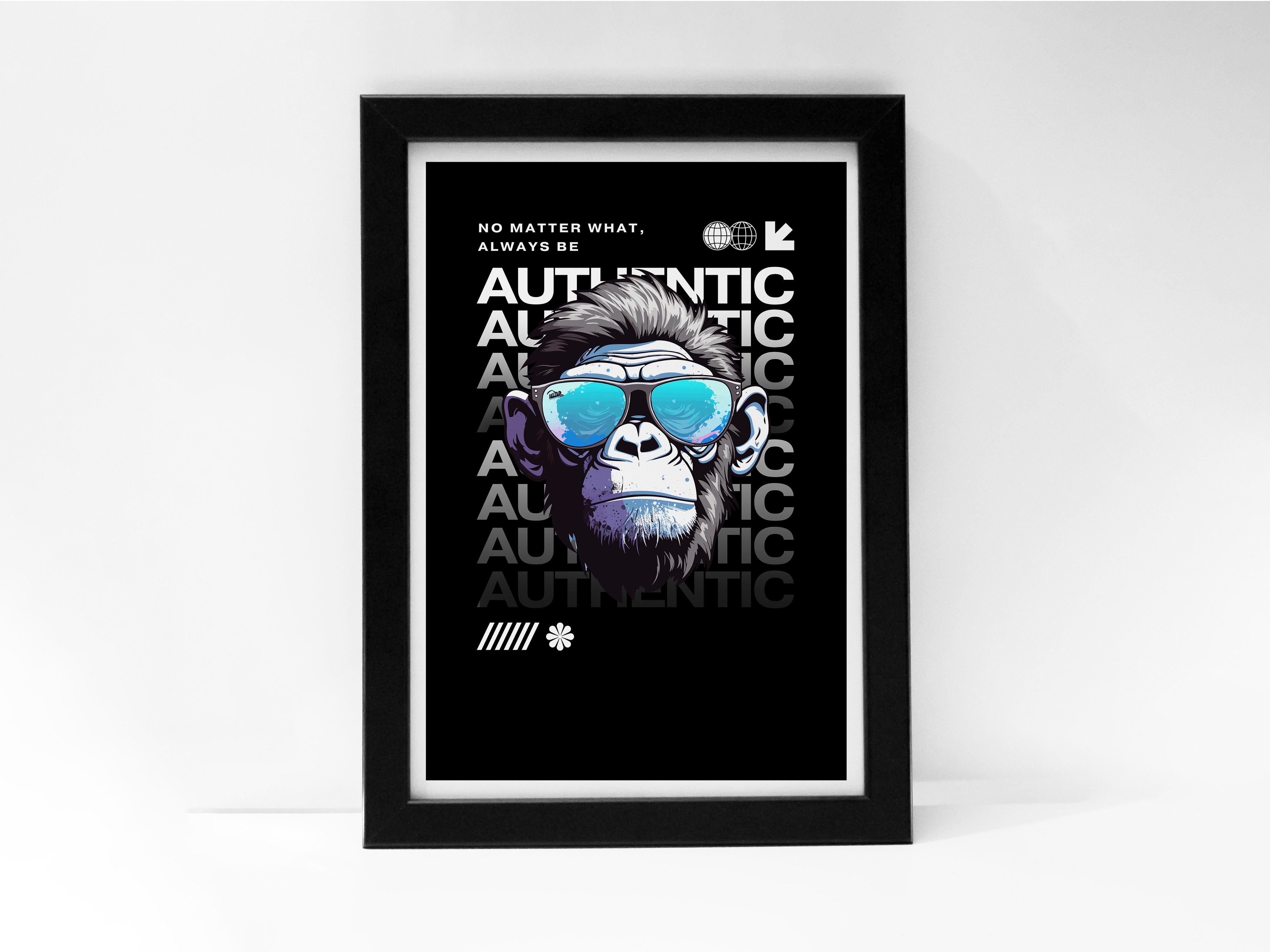 "Authantic Monkey" Poster – Add a Touch of Personality to Your Space
