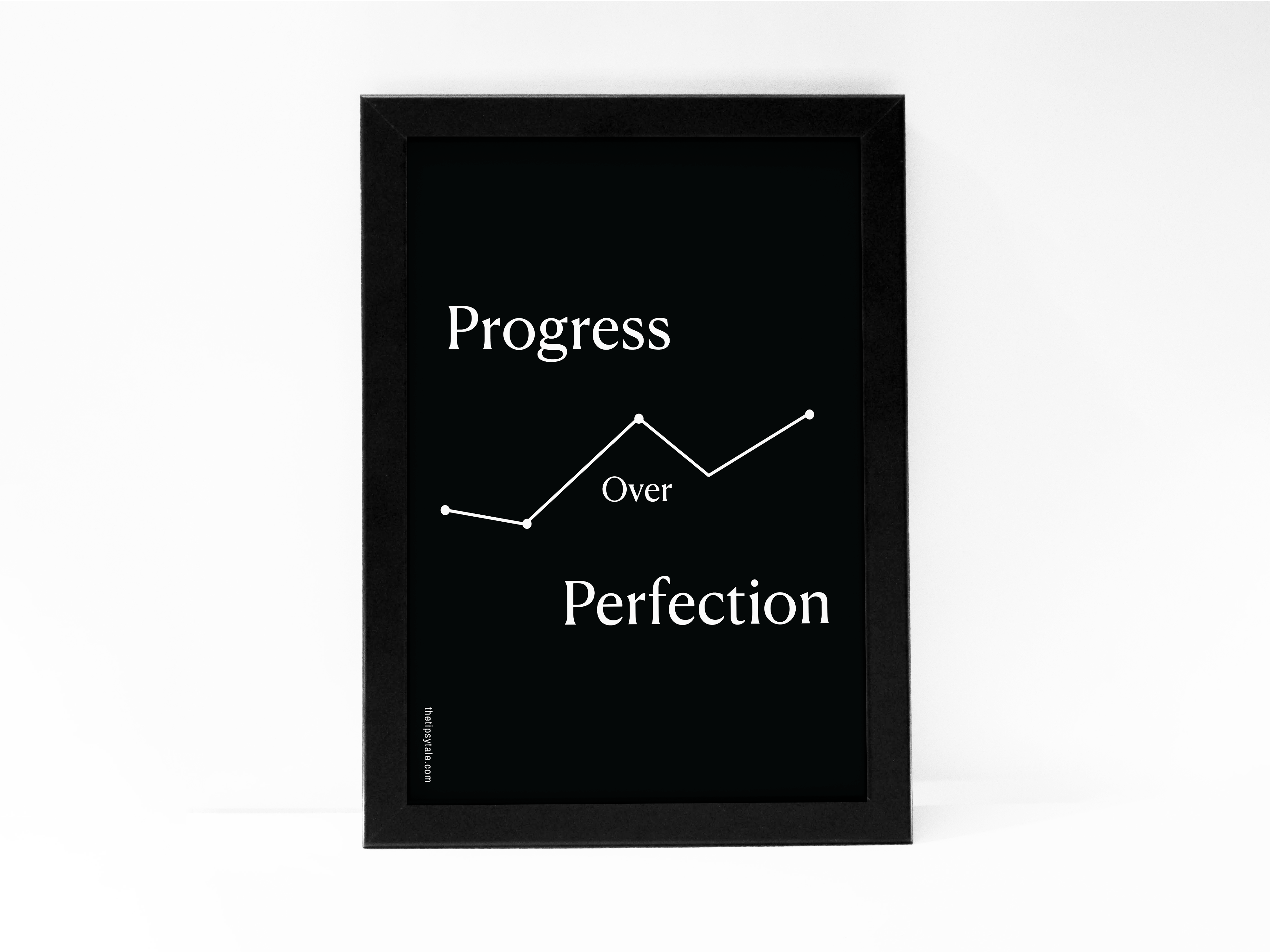 FRAMED "Progress over perfection" Poster – A4 Size - Motivation Theme
