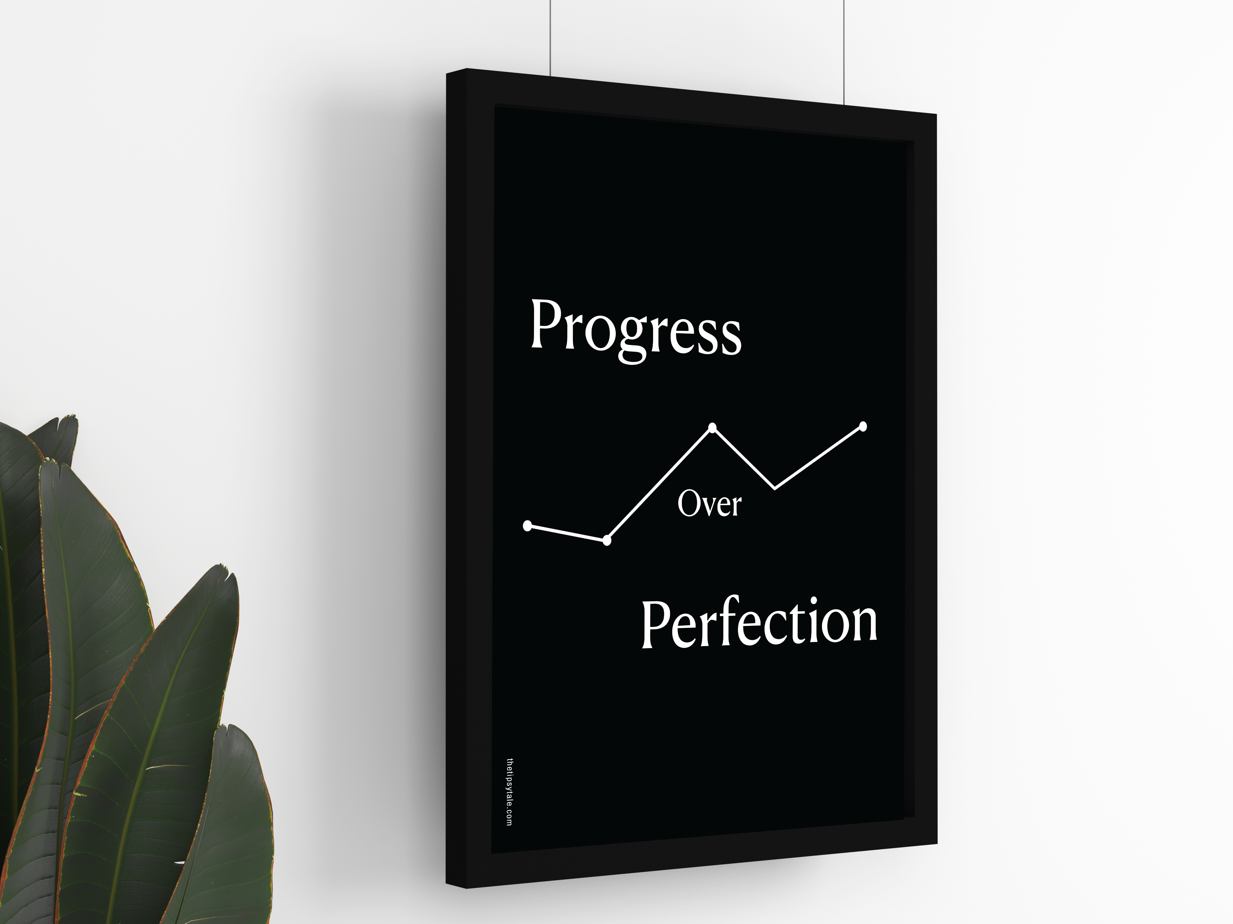 FRAMED "Progress over perfection" Poster – A4 Size - Motivation Theme