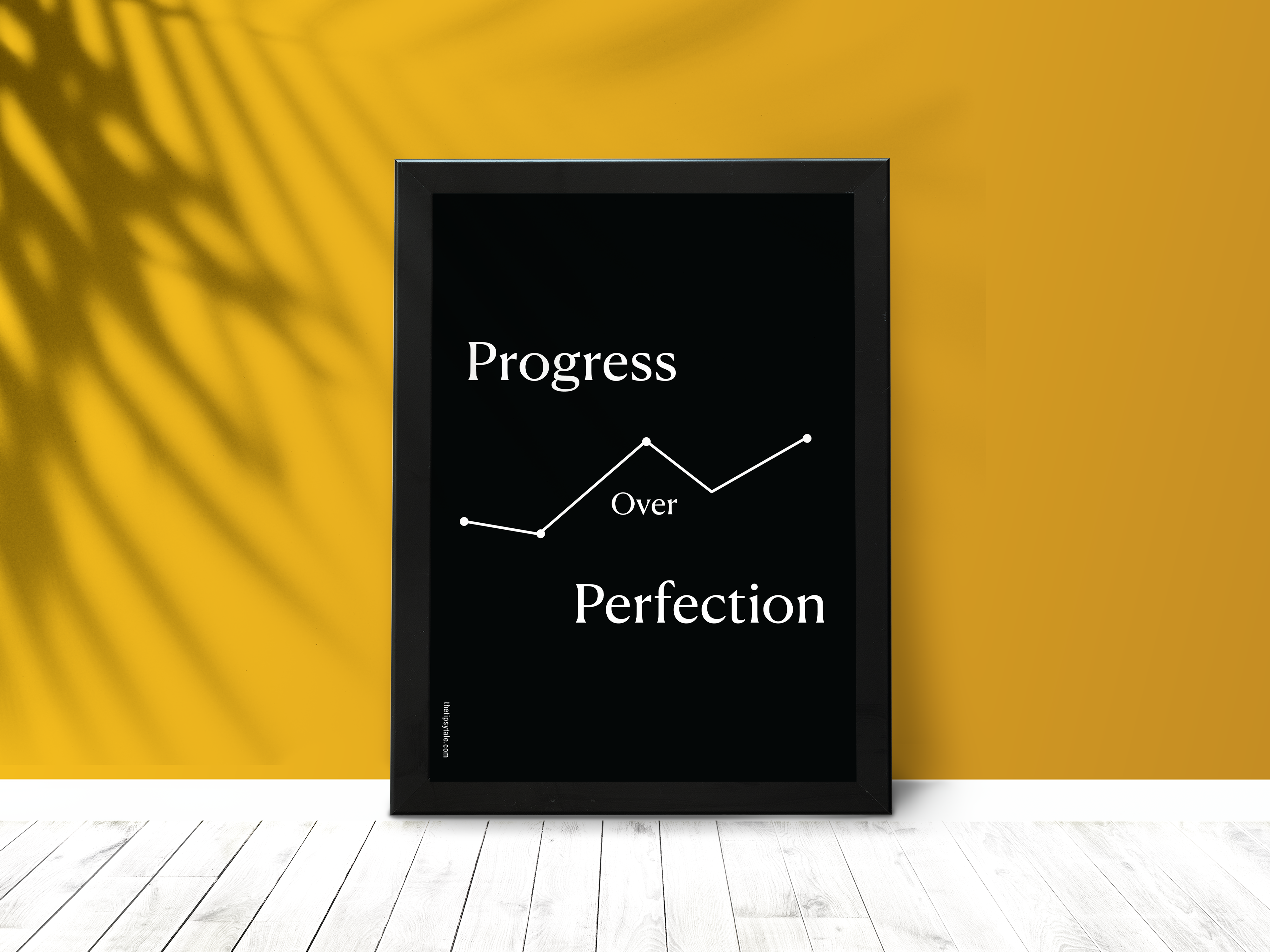 FRAMED "Progress over perfection" Poster – A4 Size - Motivation Theme