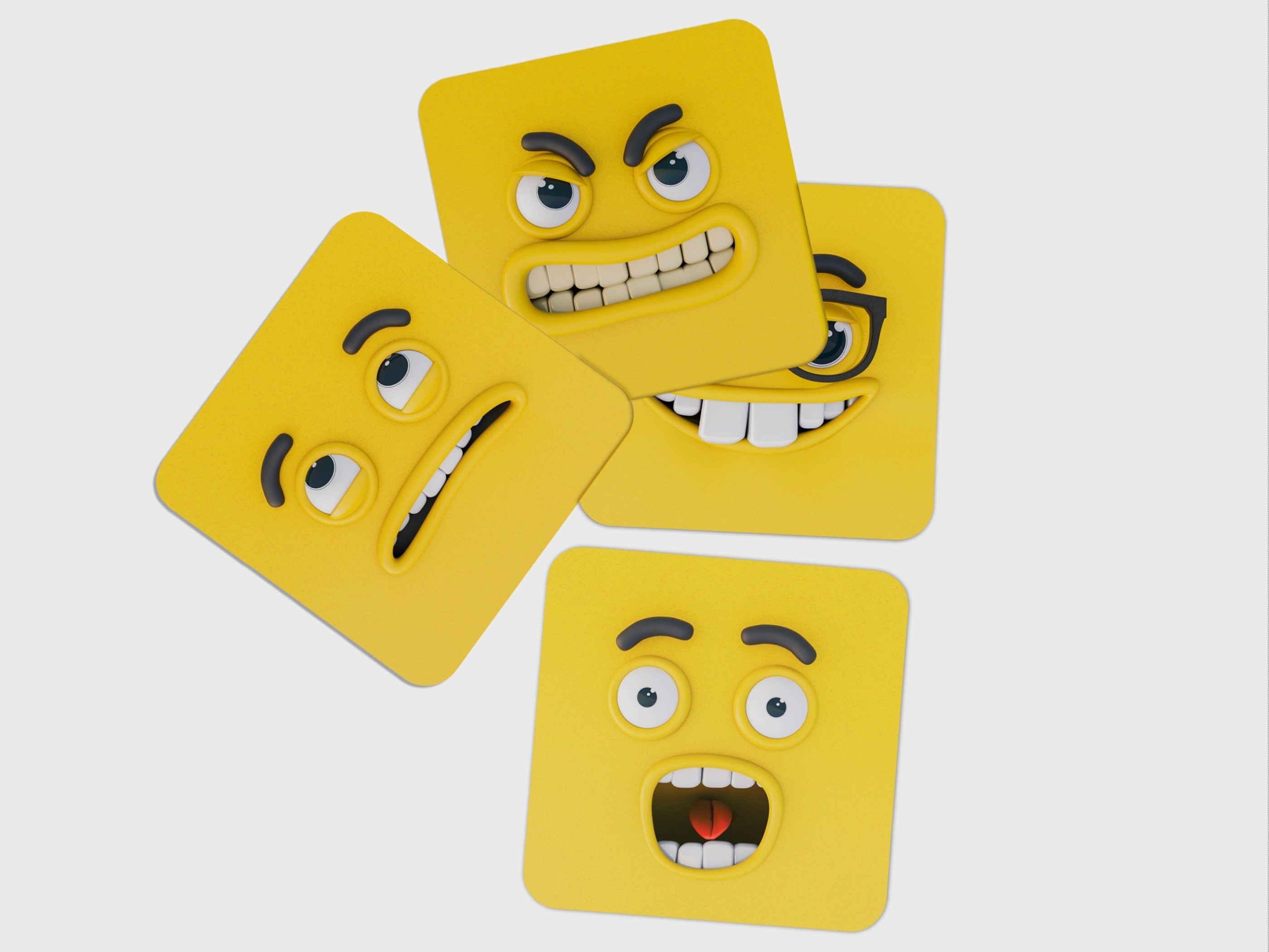 Emoji Funster' Coaster Set of 4
