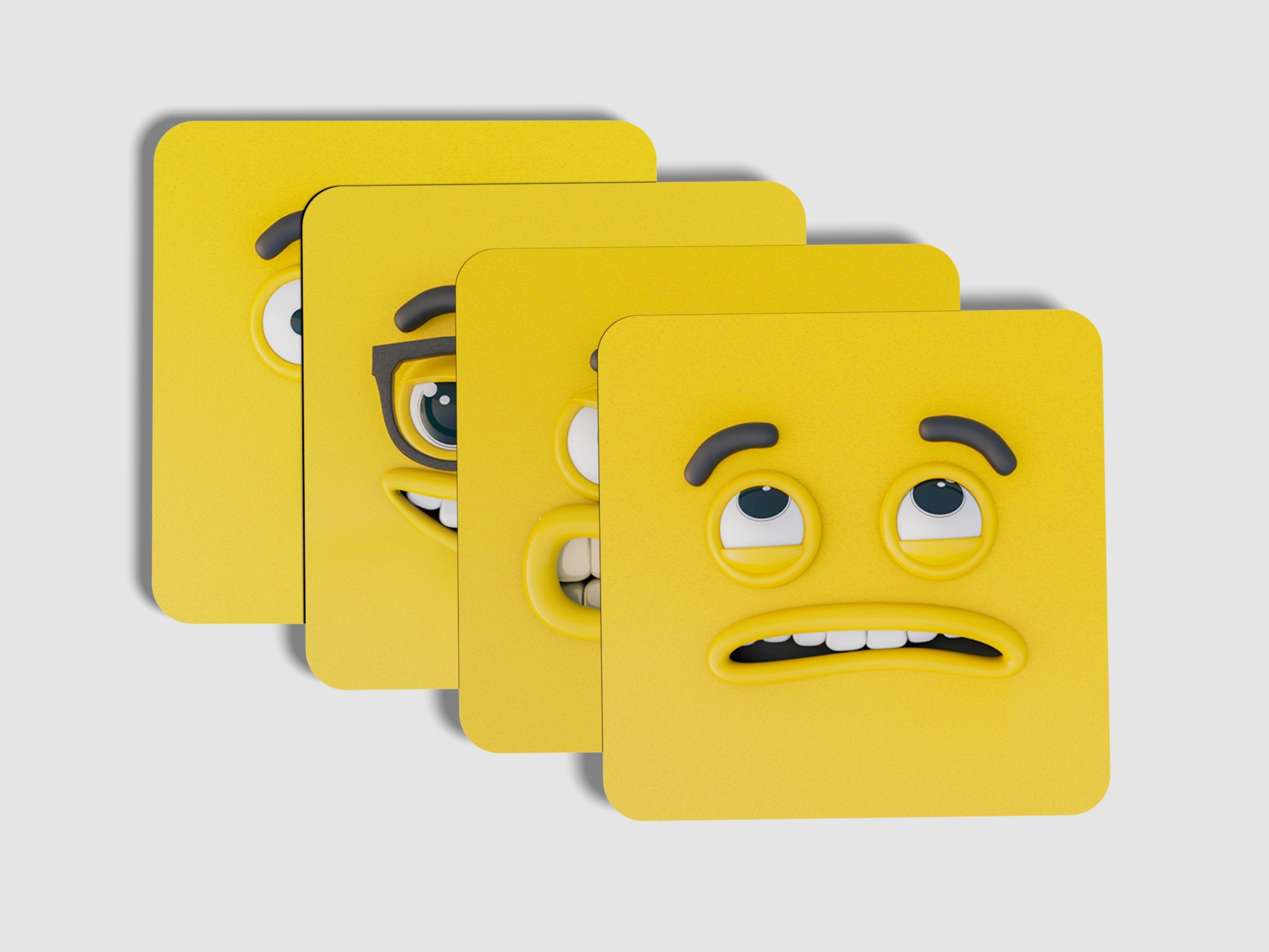 Emoji Funster' Coaster Set of 4