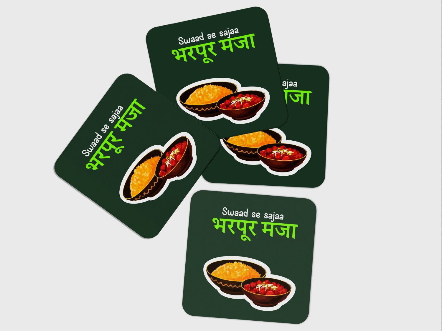 Swaad se Sajaa, Bharpoor Mazaa' Coaster Set of 4